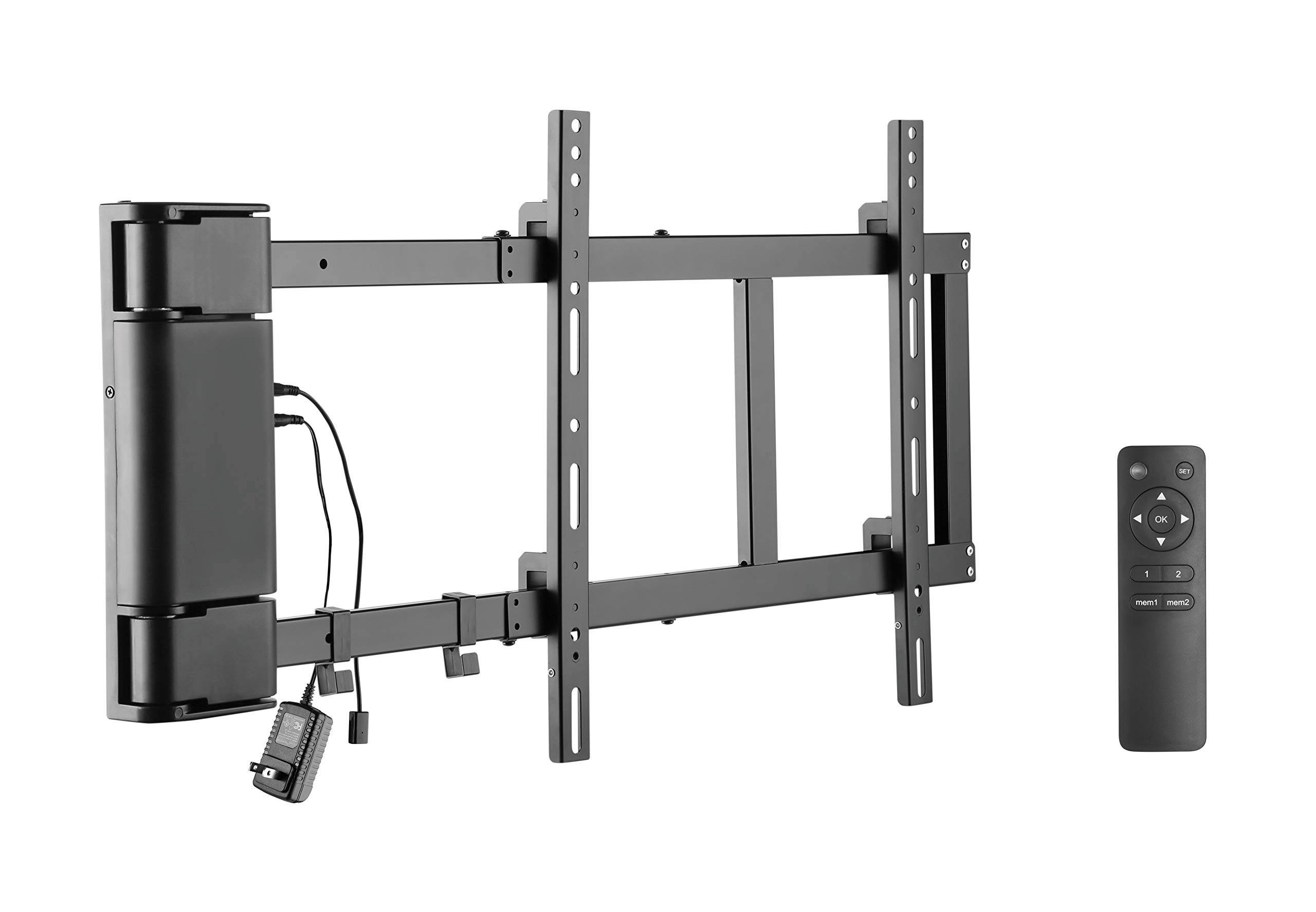 ynVISION.DESIGN Motorized Swing Out Wall Mount Bracket for 32" - 75" TV with Remote Control | Swivels Up to 90 Degrees | Compatible w/Samsung, LG, or Universal Remote (Pack of 1) 1