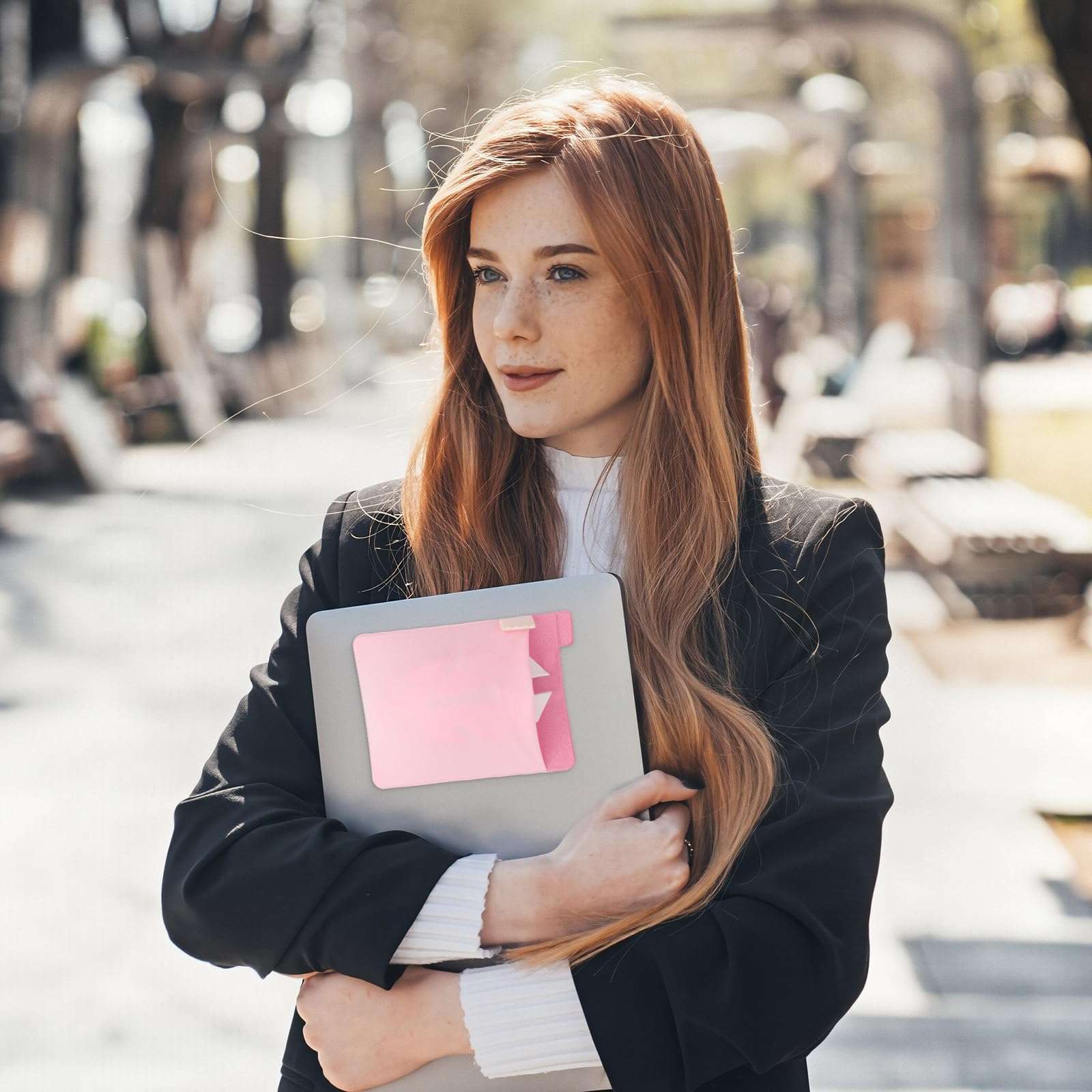 Portable Hard Drive Sleeve for Laptop, 2 pcs Stick-on Mouse Pouch,Adhesive Pouch Holder for Computer Accessories, Reusable Mouse Headset Storage Bag for Portable External USB Cable,Mouse 4