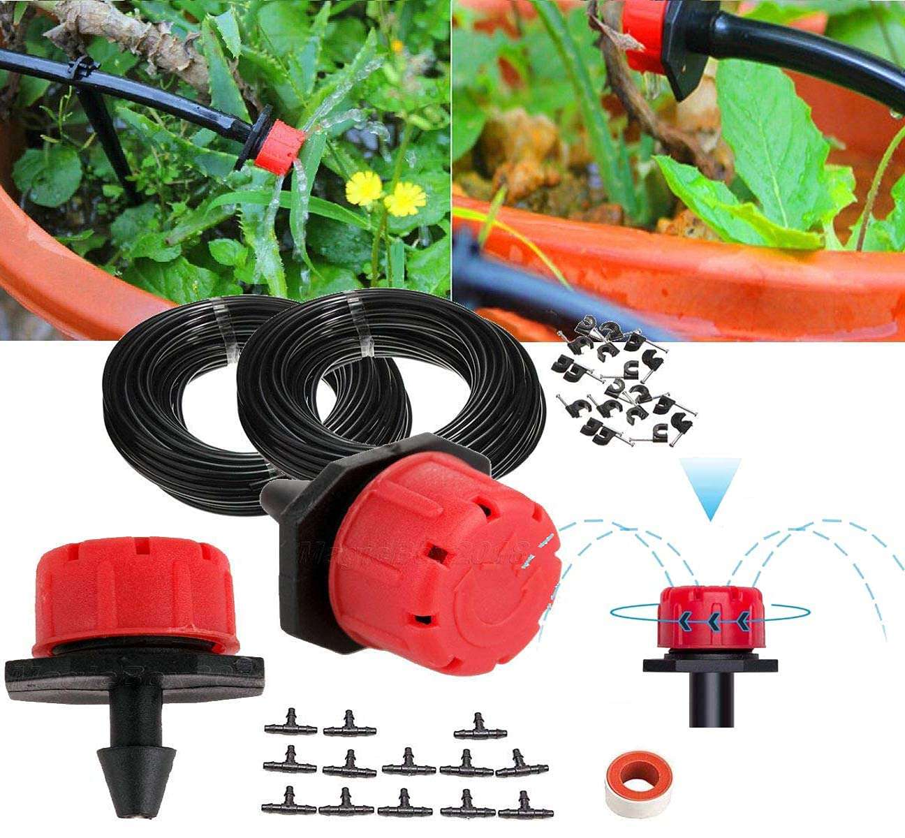 DIY Crafts 17 Pcs Sprinkler Kit, Ready To Fit Kit, Sanitize Kit Mist Sprinkler Fan Misting Kit Sanitize Ready-F(17 Pcs Sprinkler Kit, Ready To Fit Kit) 1