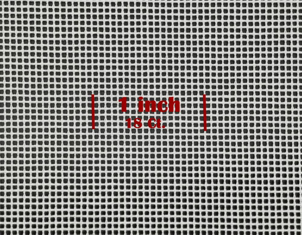 Interlock Blank Needlepoint Canvas 18 Mesh (18 ct.) White 17.5" X 20" 1