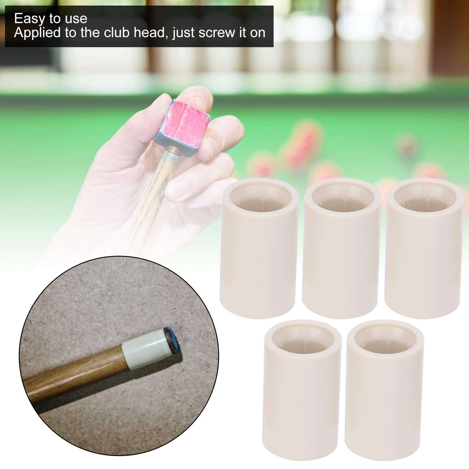 Yunir 40 Pcs Billiard Cue Ferrules, 40 Pcs Cue White Ferrules White Fiber Stick Rod Repairing Tool 12mm/0.5in Outer Diameter(0.8 inch, 12mm) 5