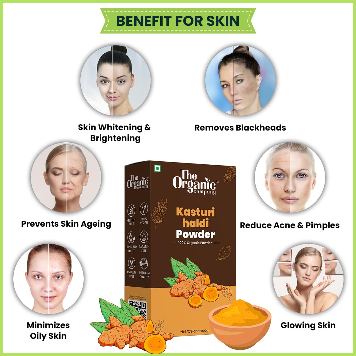 Turmeric Powder For Baby Bath | Kasturi Haldi Manjal | Skin Whitening | Dark Circles & Spots | Pimples | Wild Turmeric | Face Pack & Body | Herbal | Organic | Natural | Pure | Original | Marriage 4