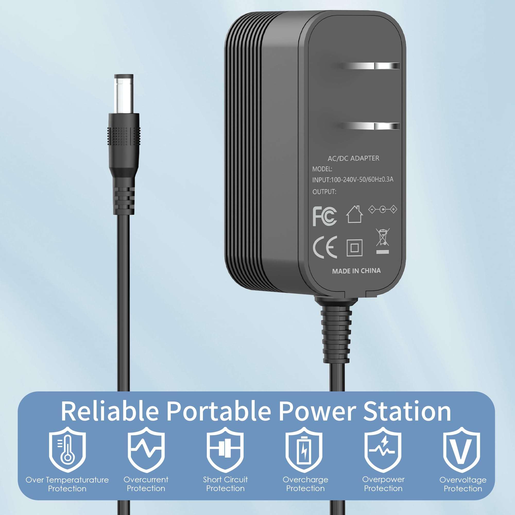 12V Power Adapter for Digital Picture Frame Replacement for Euphro WF1561 & ApoloSign DPF156 / DPF141 Digital Picture Frame Adapter Charger 5