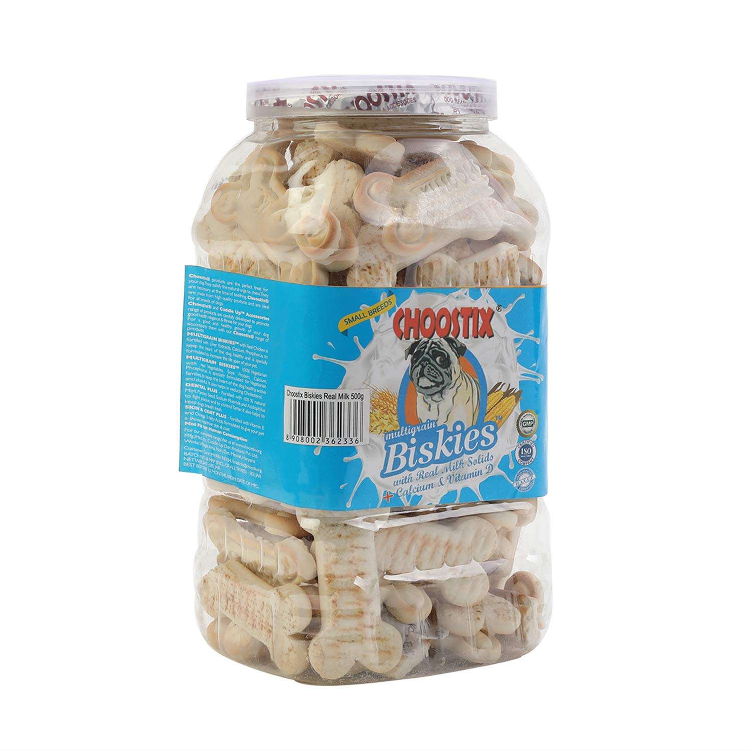 Choostix Biskies with Real Milk Solids Dog Treat, 500g (Jar) & Biskies with Real Mutton Dog Treat, 500g (Jar) 3