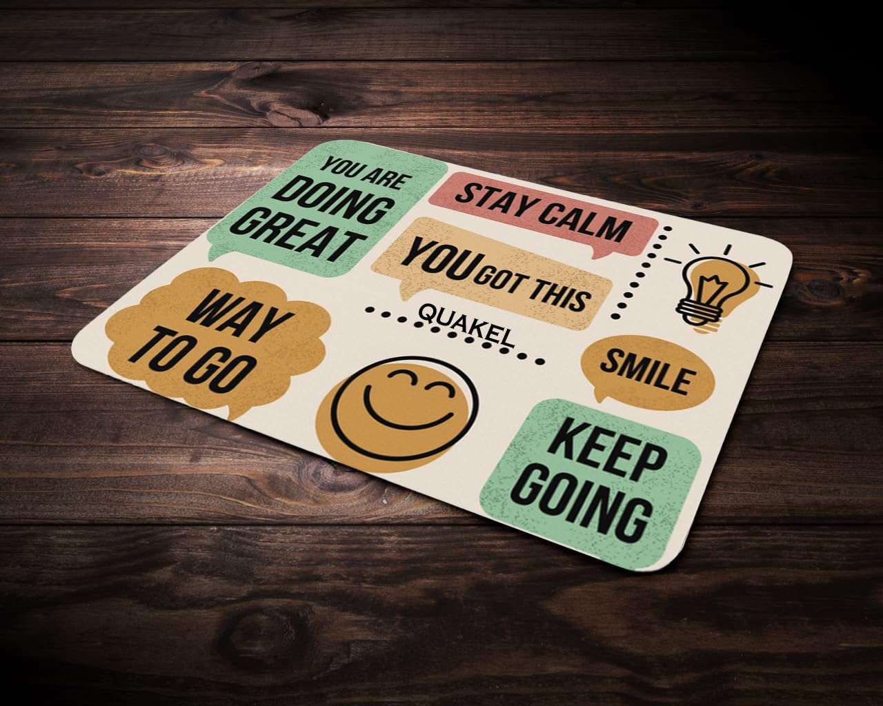 QUAKEL Printed Anti-Slip Rubber Base Mouse Control Pad Motivational Quote Printed Mouse Pad for PC, Laptop - You are Doin Great (Pack-1) for Laptop, MacBook Pro, Gaming (9 inch x 7 inch) 3