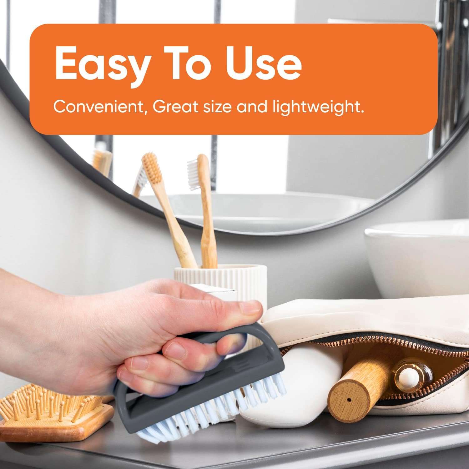 Hair Line Nail Cleaning Brush Handle Grip Nail Scrubber Brush Toe Fingernail Cleaner Brush Kit Manicure Brush for Men & Women 5