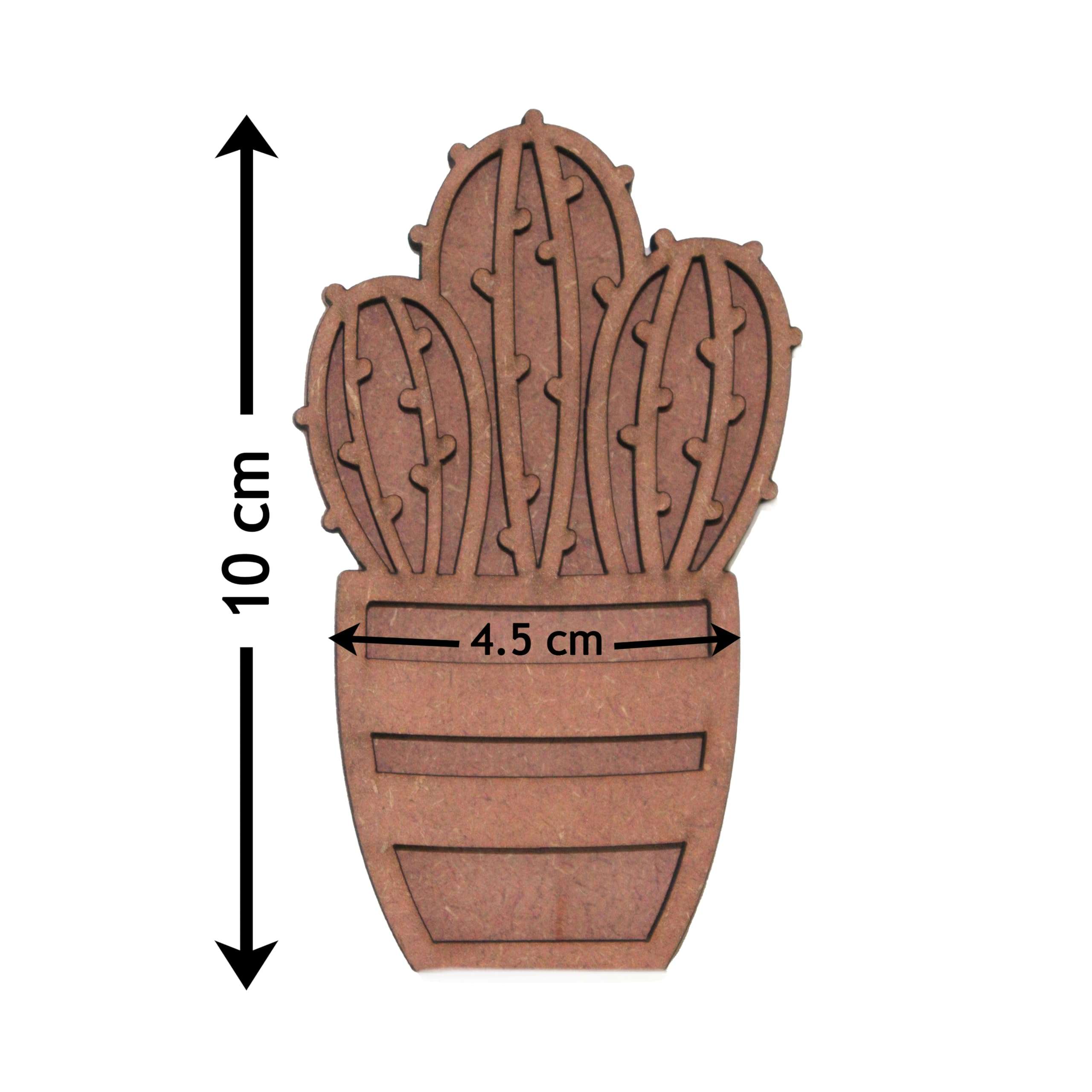 ZROSY Small MDF Double Layer Cactus Pot for Painting, Fridge Magnet and Resin Art. 6