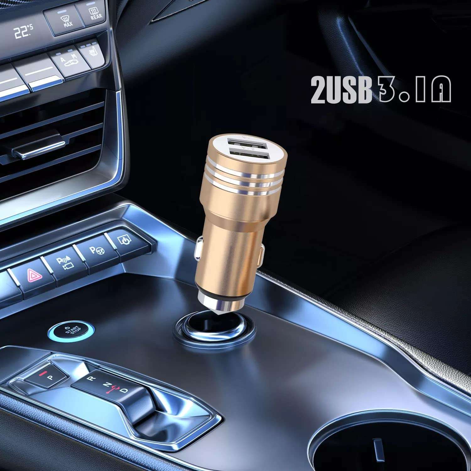 GoSale Car Charger for Karbonn A81, Karbonn Fashion Eye, Karbonn Titanium High 2 S203, Karbonn Sparkle V, Karbonn Titanium S205, Karbonn Machone Titanium S310 Car Charger Adapter | High Speed Rapid Fast Metel Dual USB Port Car Mobile Charger With 1 Meter Micro USB Fast Charging Cable (3.1 Amp, KC4, Multi) 3