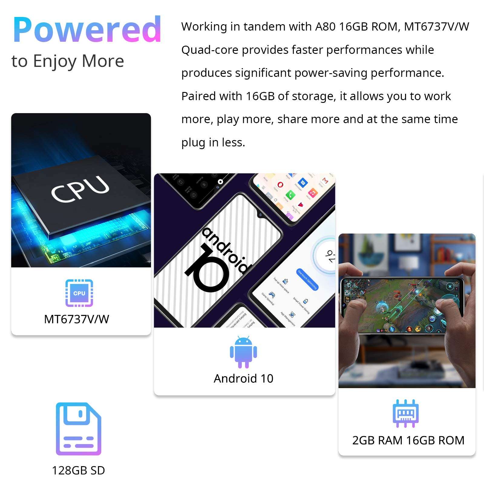 Unlocked Smartphones, Blackview A80, 4G Dual sim Unlocked Cell Phones, Bundle Android 10 OS 2GB+16GB ROM, 6.21" HD+, Fingerprint Face Detection, 4200mAh high Capacity Battery, at&t Phone on Cricket 4