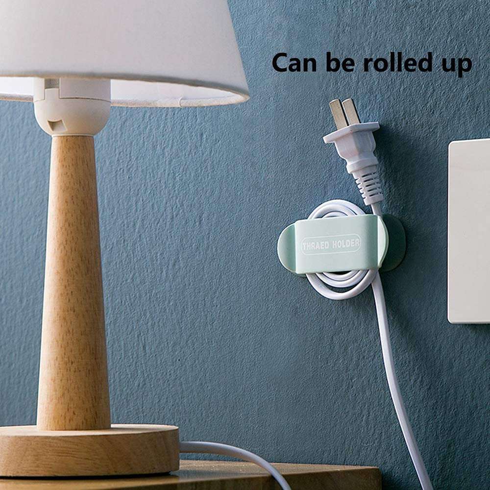 4every 4 pieces Clamp Cable Plugs Organizer,Plug Wire Holder Hook Cable Retainer, Cable Clips Retainers Wire Storage Self-Adhesive,Management for office desktop, kitchen table top 4