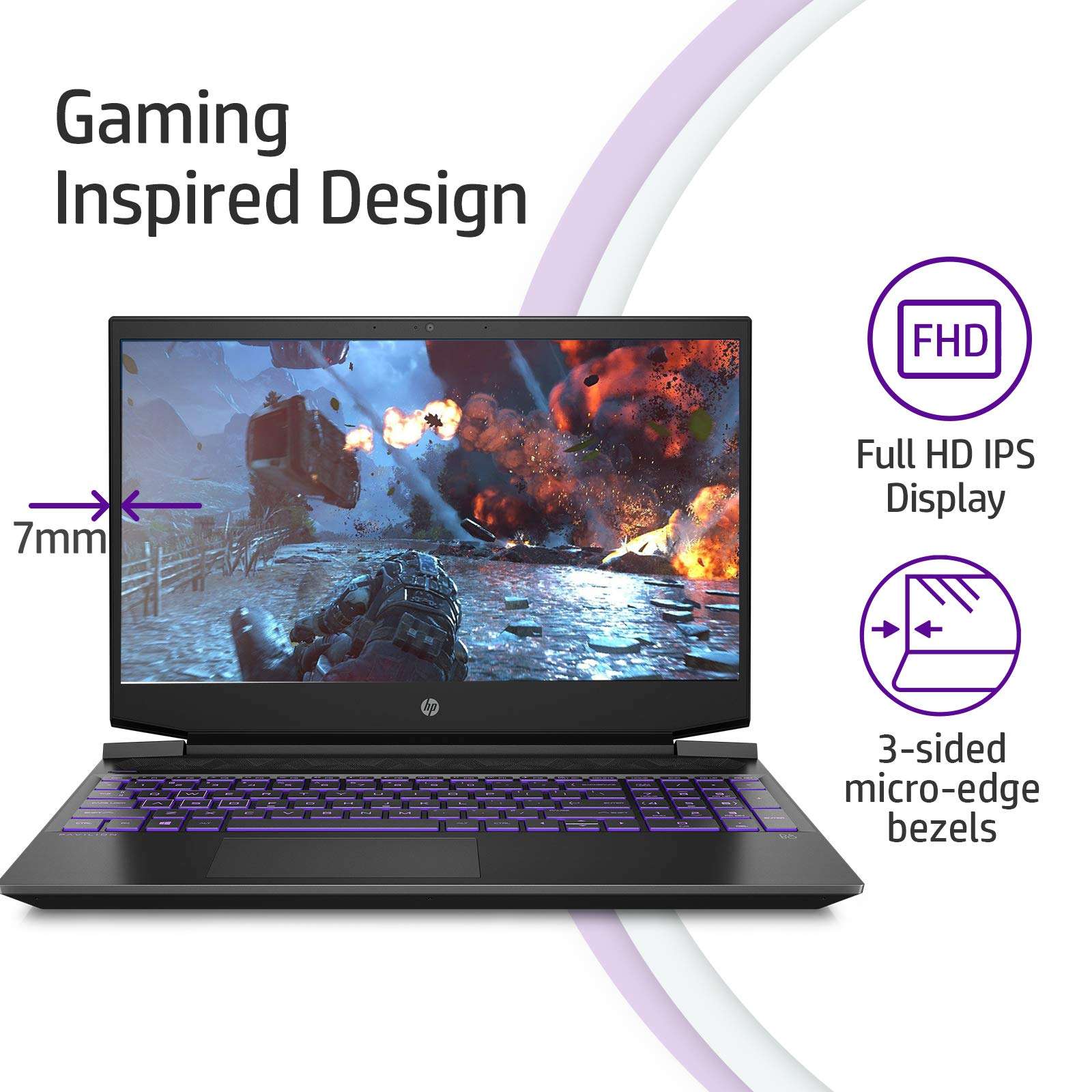 HP Pavilion Gaming 15.6 inches FHD Gaming Laptop (AMD Ryzen 5-4600H/8GB/1TB HDD/Windows 10 Home/NVIDIA GTX 1650 4GB/Shadow Black), 15-ec1021AX, 1.98kg 3