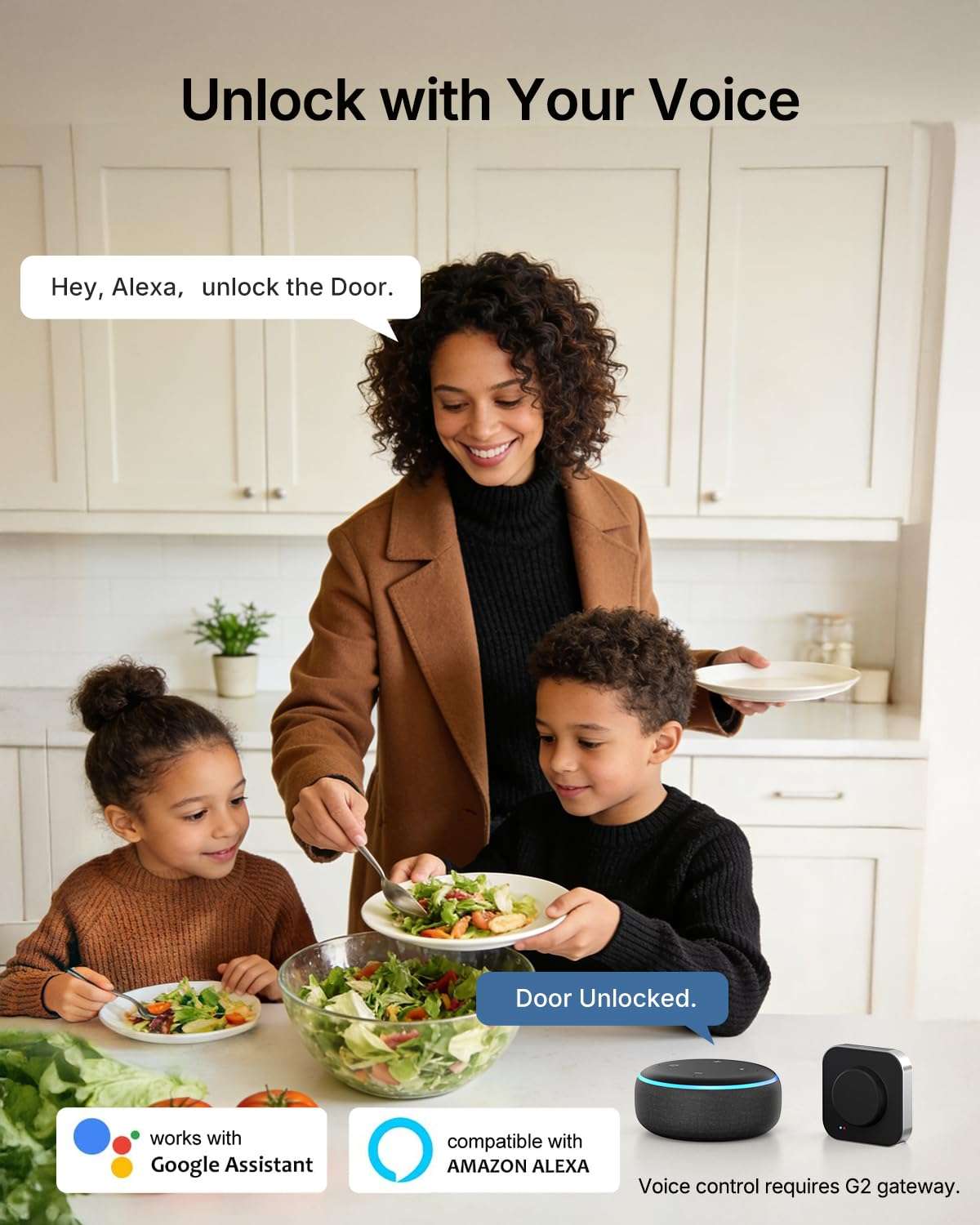 Smart Front Door Lock Set - Firstriver Keyless Entry Door Lock with Handle, Fingerprint Deadbolt, Keypad & Bluetooth App Control, Electronic Auto Lock, Compatible with Alexa & Google Assistant, Black 6