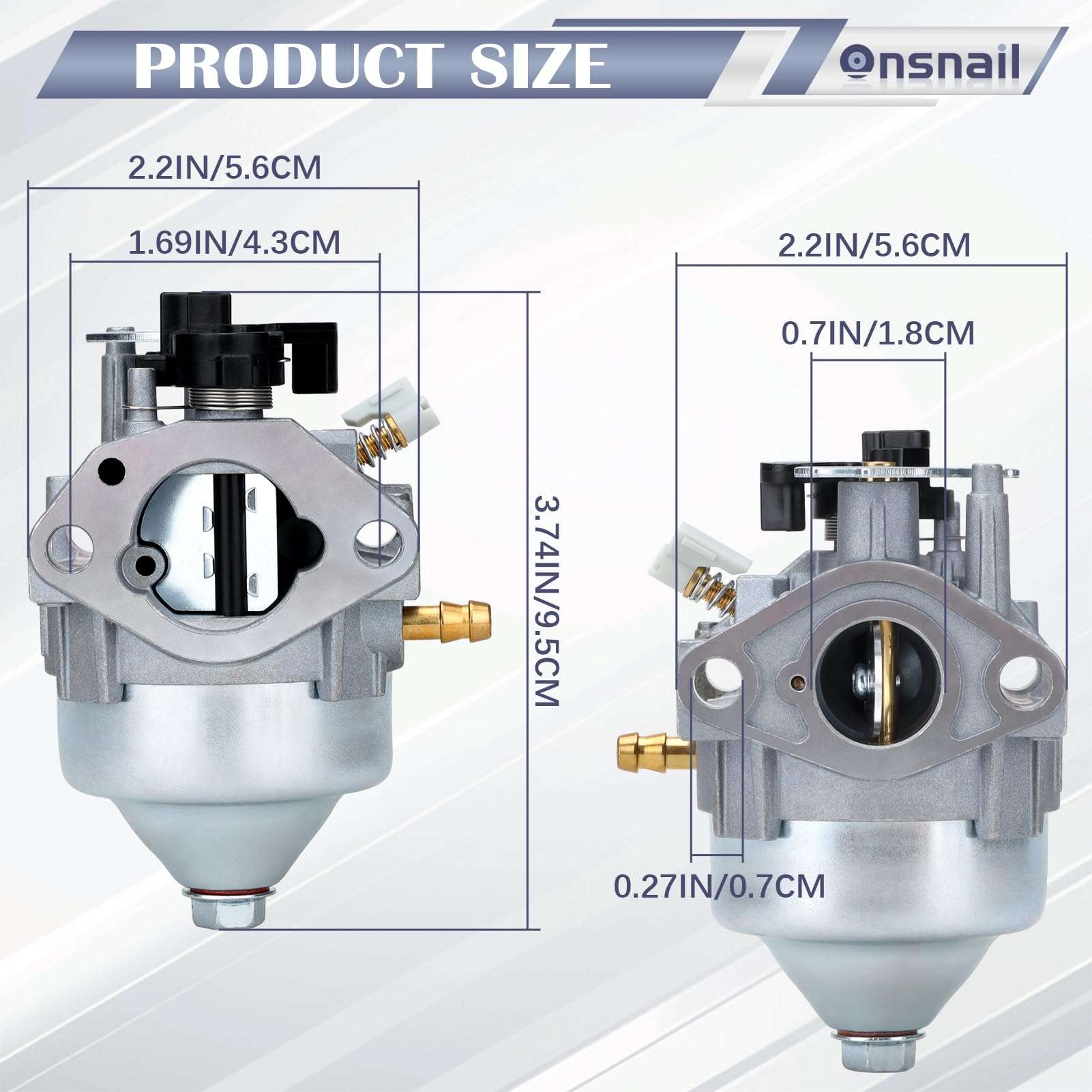 16100-Z9L-811 Carburetor for Honda GCV170LA HRN216 HRX217 Lawn Mower Pressure Washer Replace#16100-Z9M-811 with Air Filter & Gaskets Kit 3