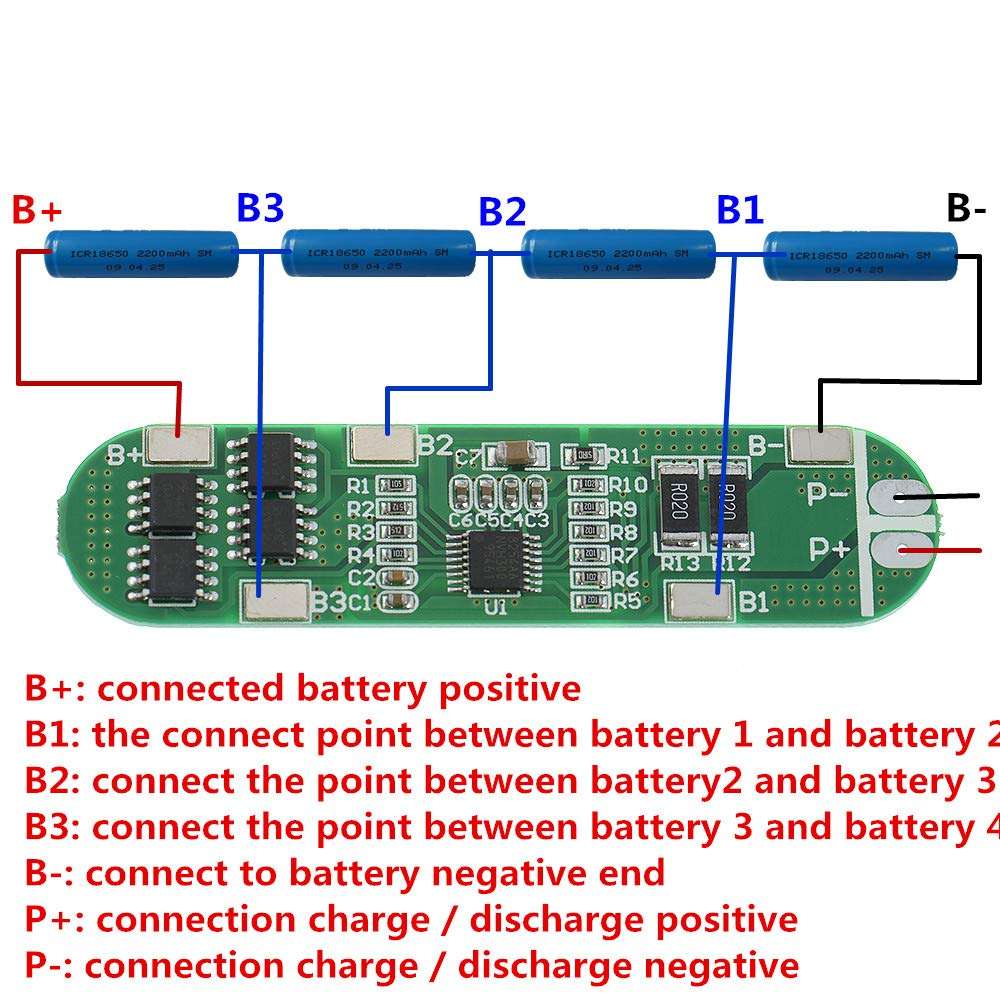 Anmbest 2PCS 4S 14.4V 14.8V 16.8V 5A 18650 Charger PCB BMS Protection Board for Li-ion Lithium Battery Cell 2