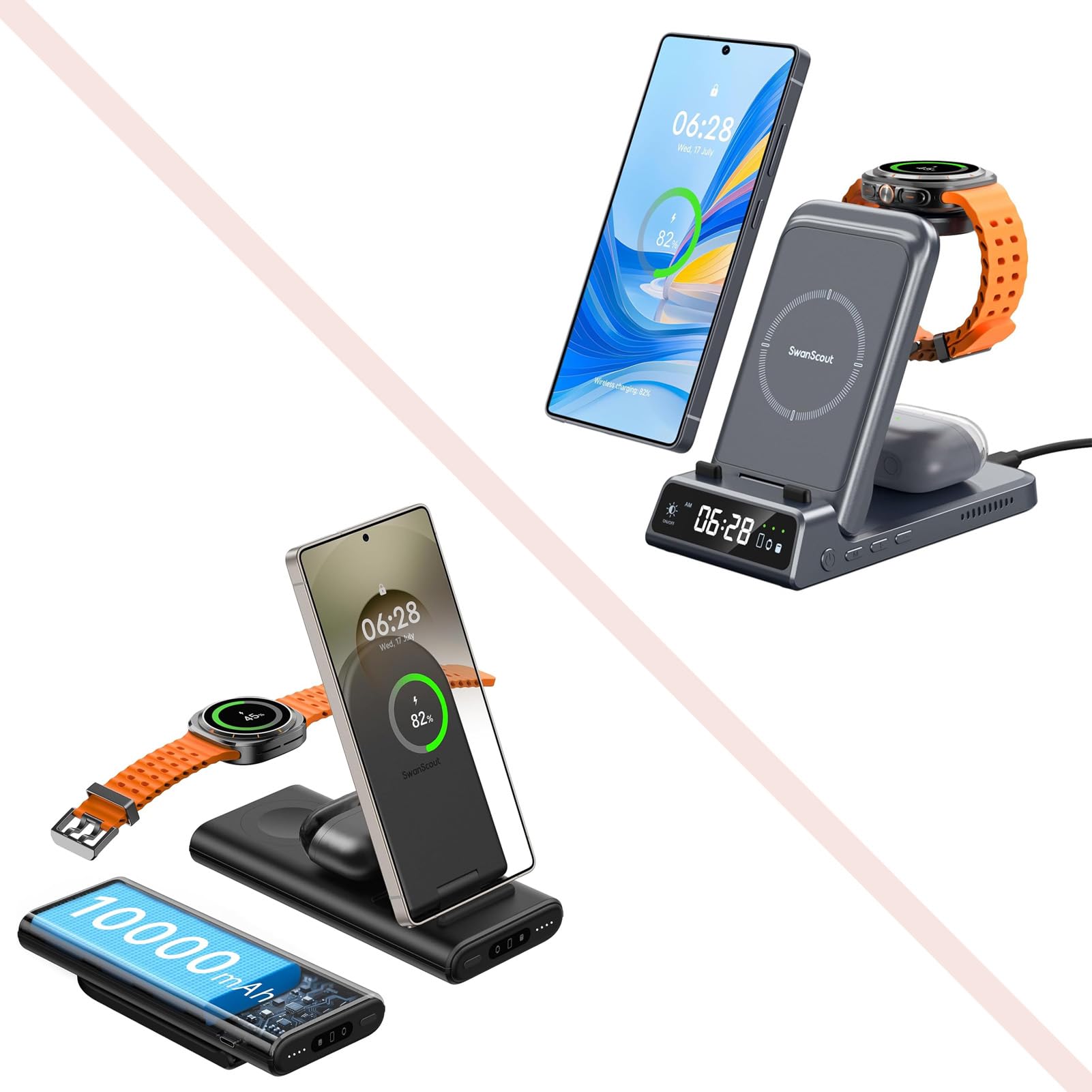 3 in 1 Charging Station & 10000mAh Power Bank for Samsung