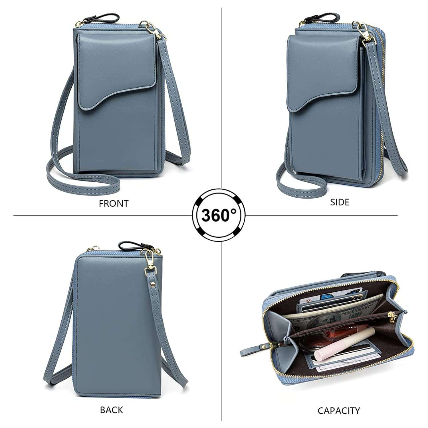 INKMILAN Lightweight Crossbody PU Leather Mobile Phone Stylish Sling Bag For Women With Adjustable Strap And Card Slots For Ladies (Blue) 6