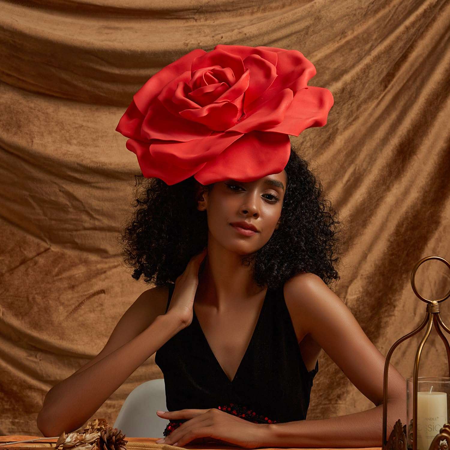 11 Pcs Tea Party Accessory Bride Fascinators Hat for Wedding Women Lace Glove Necklace Bracelet Earrings Lace Folding Fan 4