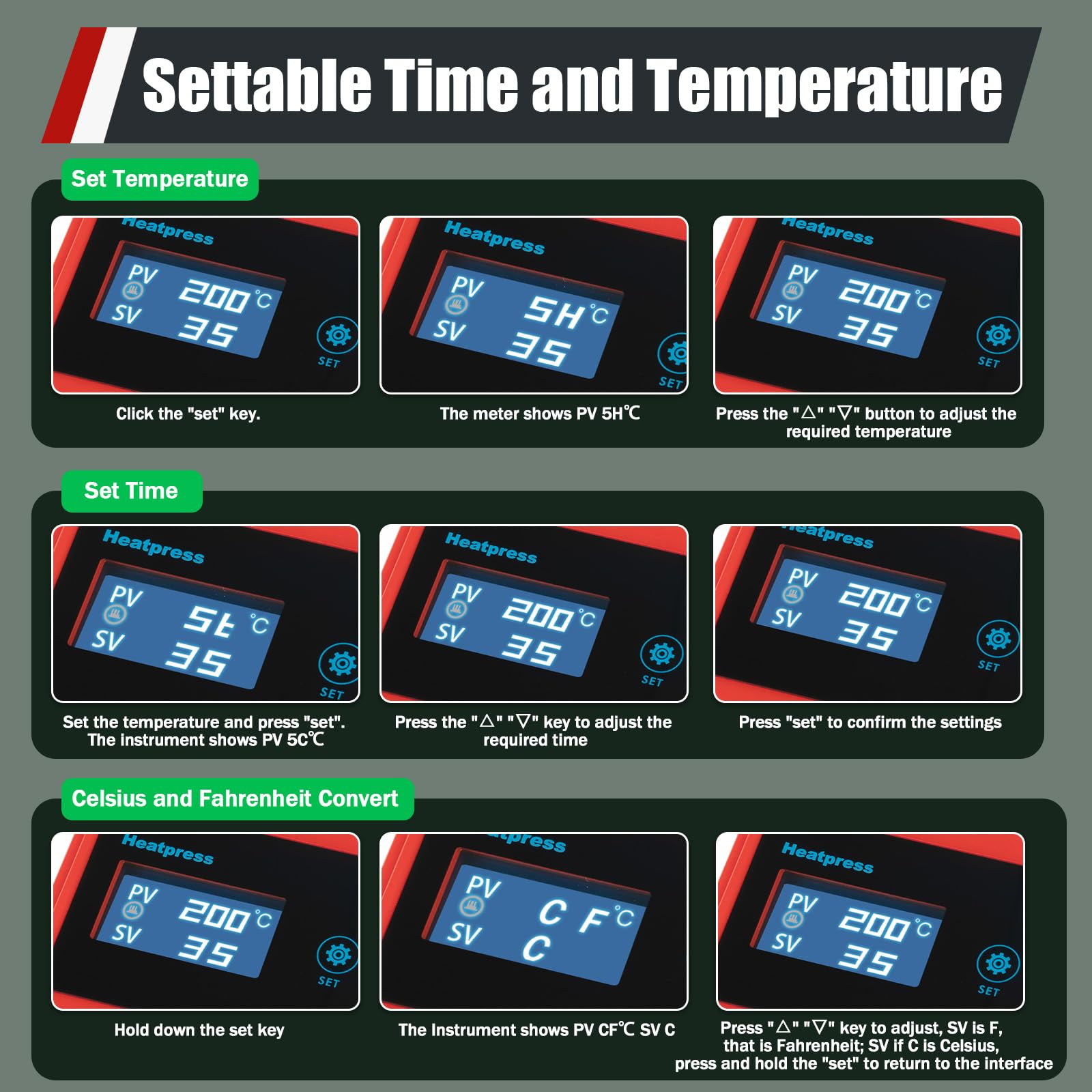 Manual Heat Press Machine, 900W Mini Hot Press Stamping Machine 0-400℉ Heavy Duty Hot Press Stamping Machine with 2.4 x 4.7 Inch Dual Heat Plates for Printing Heat Transfer Equipment 3