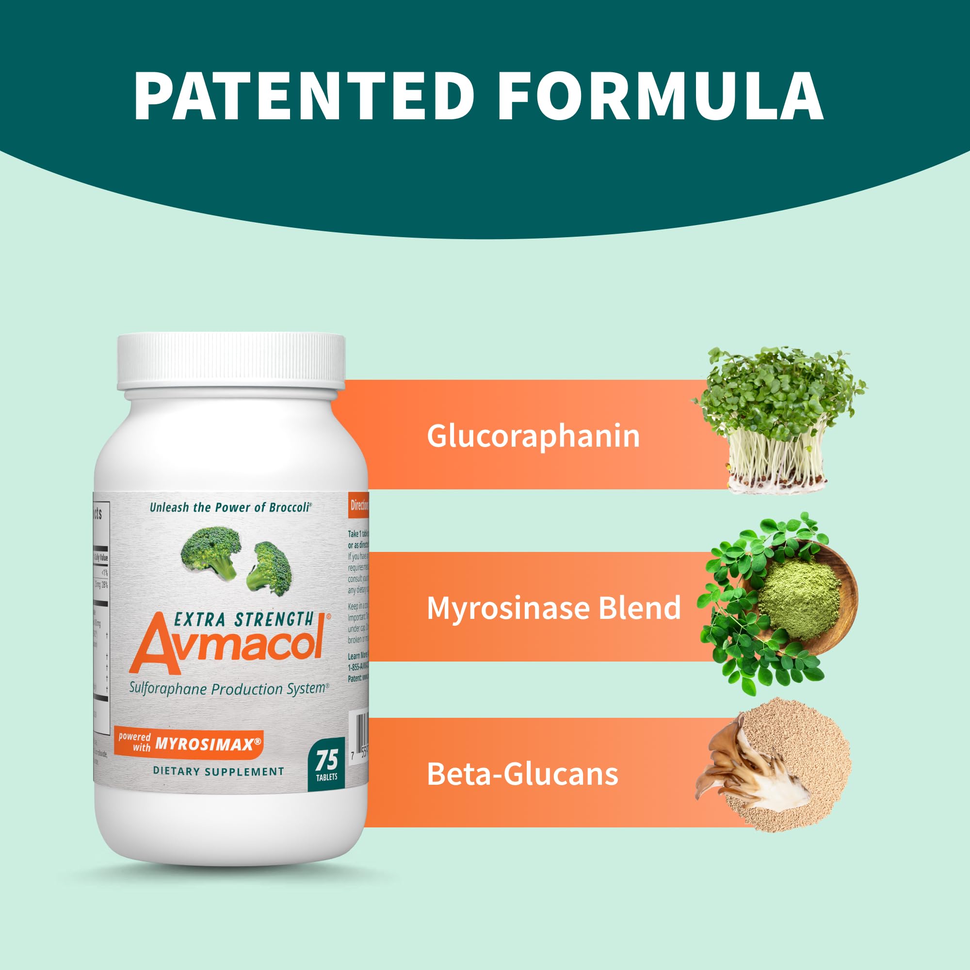 Nutramax Laboratories Avmacol Extra Strength #1 Researched Sulforaphane-Producing Brand for Detoxification, Antioxidant Support, Immune Health, Adults & Children, Moringa, 75 Tablets 2