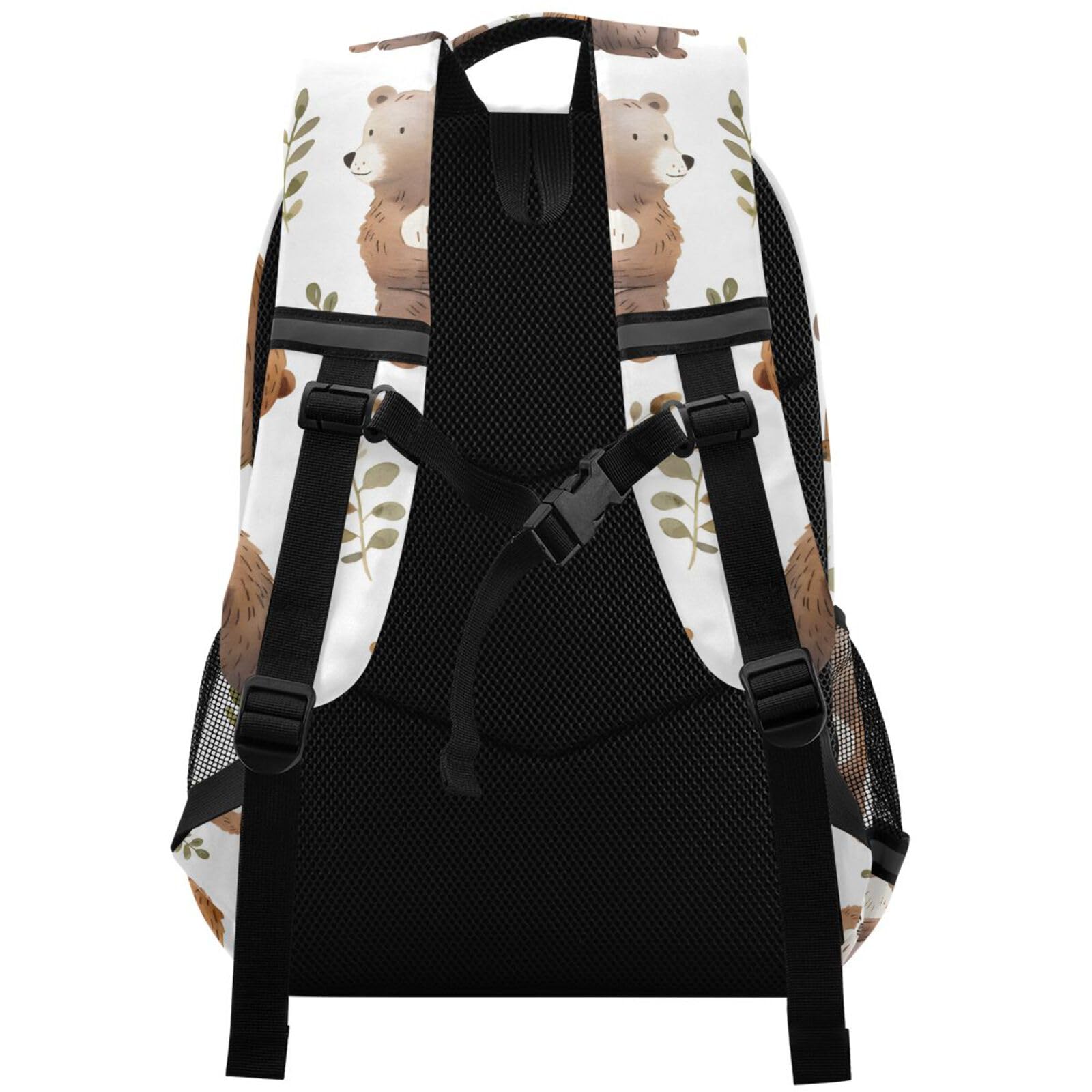 Backpack for Students Boys Girls Bear Leaves School Bag Travel Daypack Rucksack 3