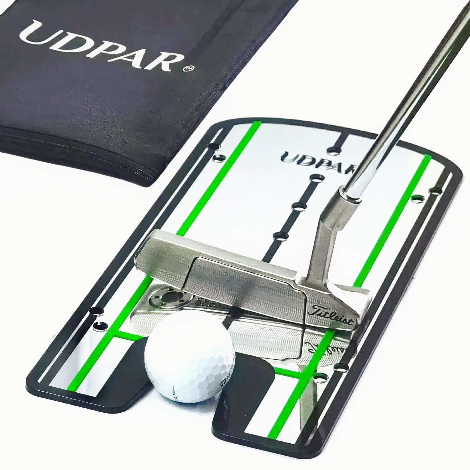 UDPARSCO Golf Putting Alignment Mirror, Portable Golf Training Aid, Putting Golf Training Equipment, Putting Trainer, Size 12 x 6 Inches 1