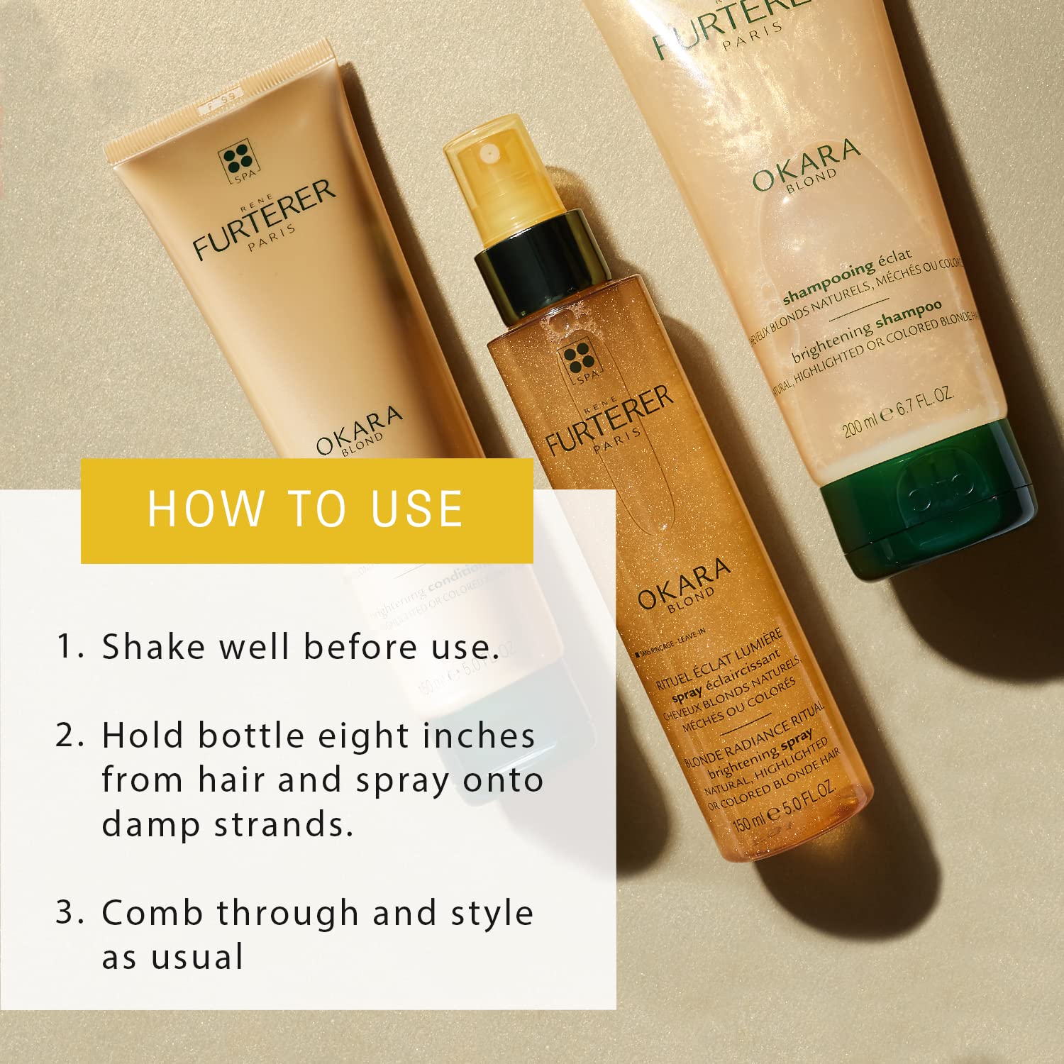 Rene Furterer OKARA BLONDE Brightening Spray, Natural Highlighted & Bleached Blonde, 5 oz. 4