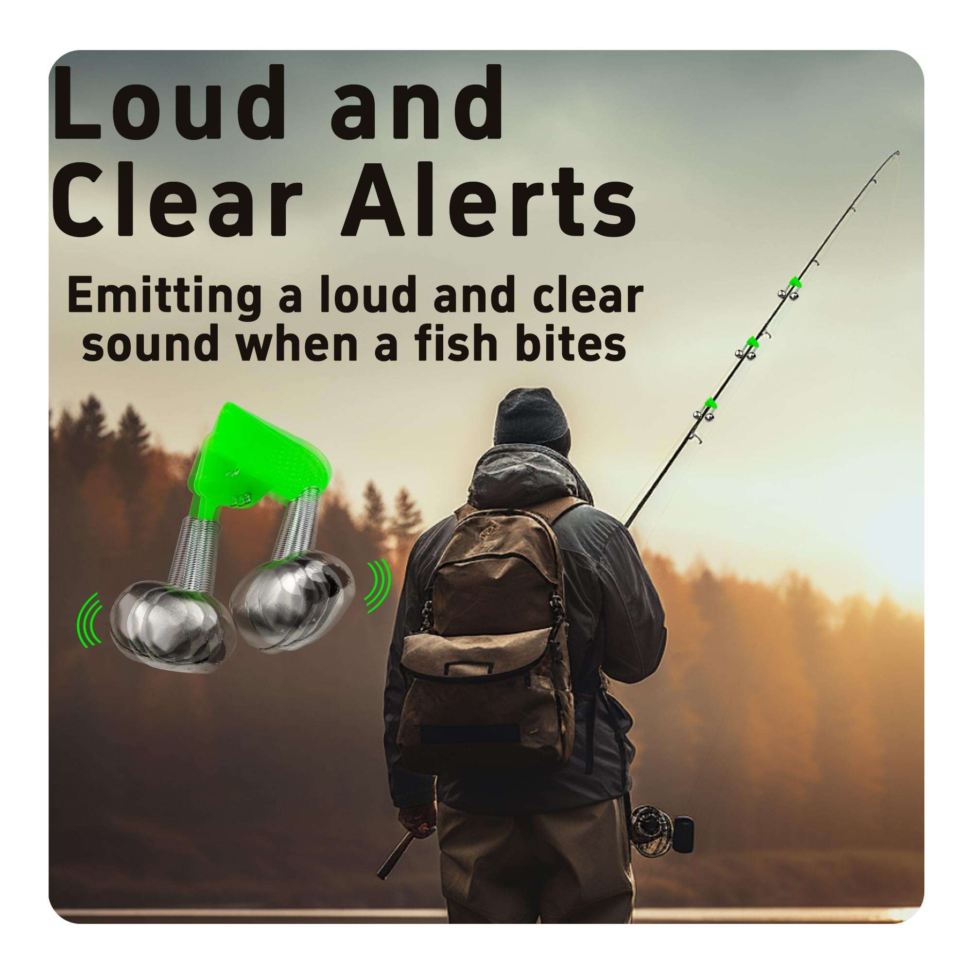 Runseaway 25Pcs Plastic Fishing Rod Alarm Bells, Dual Alert Clip On Bell for Fishing Rods, Loud Plastic Fish Bite Alarm, Fishing Bells Suitable for All Types of Fishing Rods 6