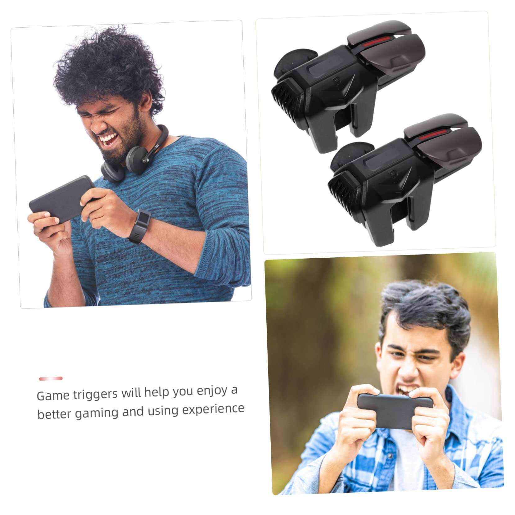 Generic 1 Pair Game Assist Button Games Gaming Handle Triggers Phone Grip Case Compact Game Trigger Practical Game Controller Switch Pro Controller Cod Mobile Controller Fan Can Black Abs 5