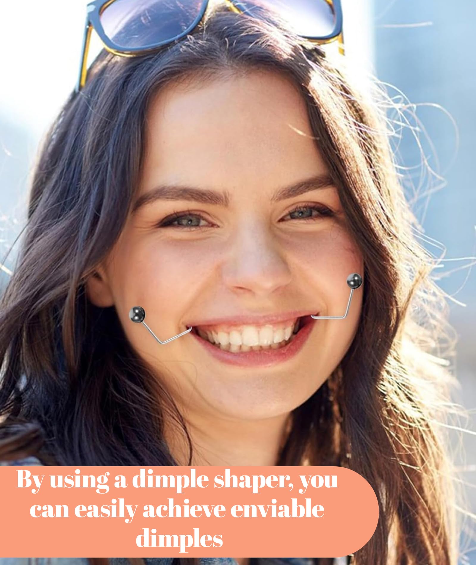 4Pcs Dimple Maker on Cheeks, Dimple Maker, Smile Trainer for Women and Girls, Easy to Use and Portable for Young Perple 4