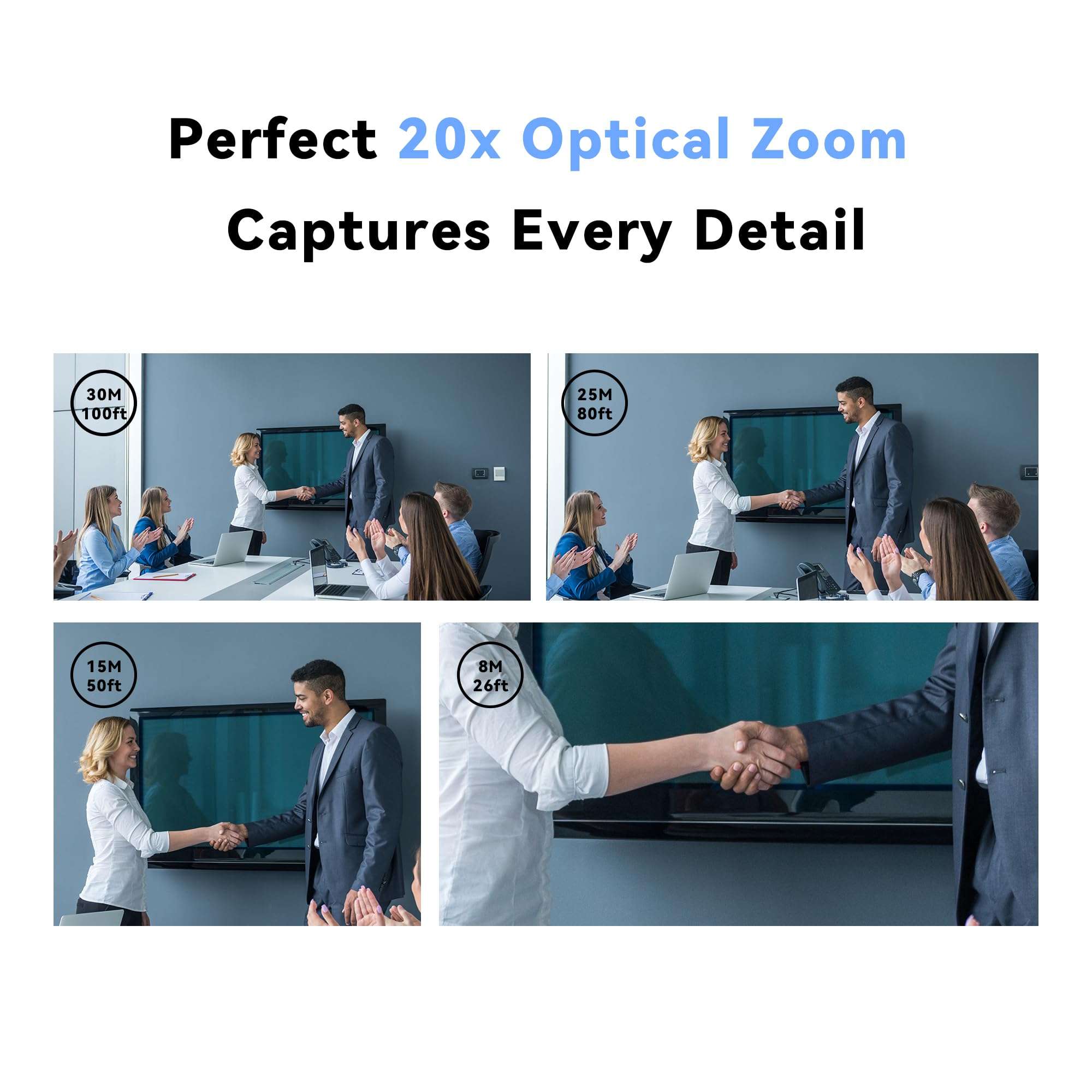 Tenveo VLoop PTZ Camera with 20X Optical Zoom Wide View Angle USB3.0/HDMI Works with Zoom Skype Teams FHD 1080P for Video Conference Red Dot Design Winner (VL20H) 4