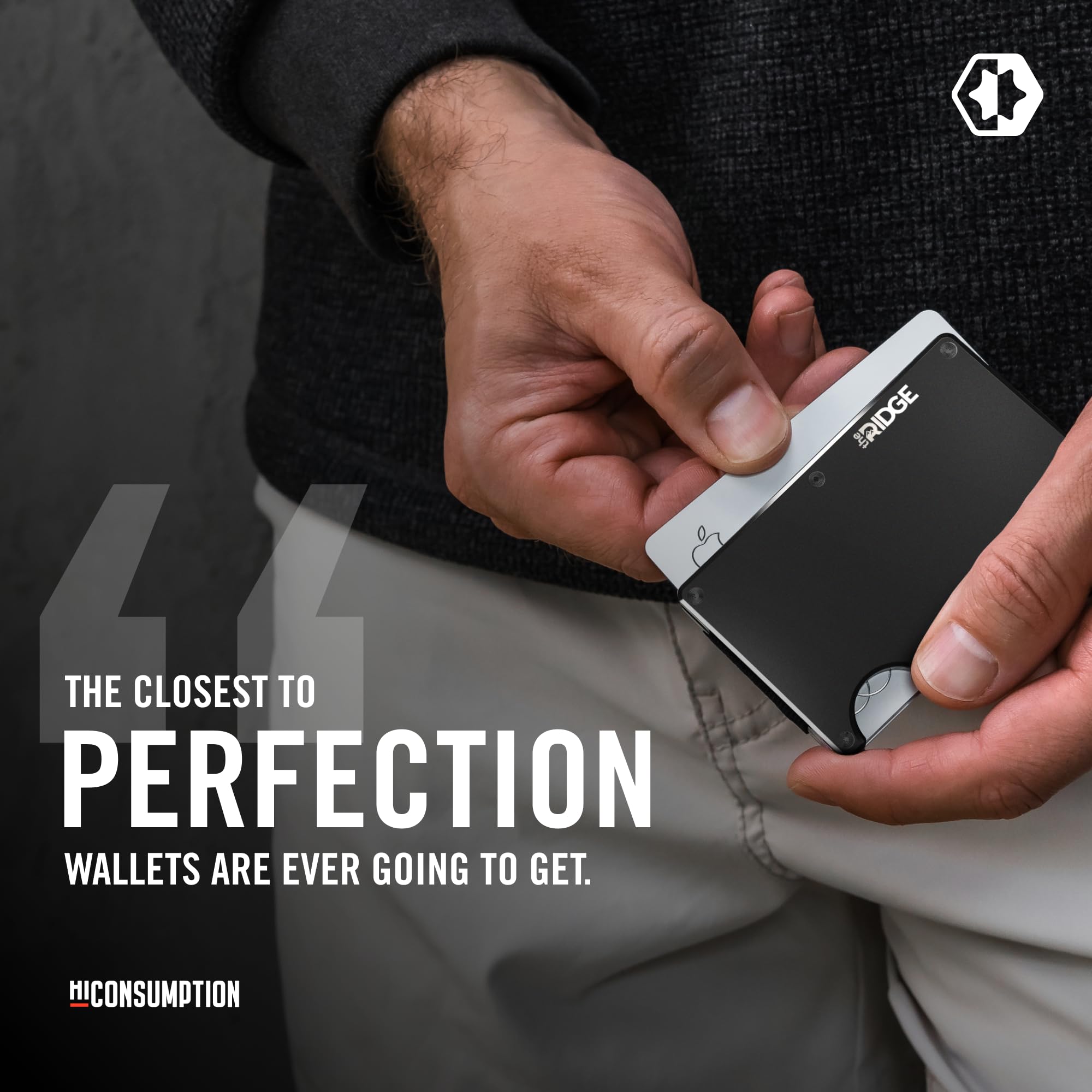 Ridge Wallet for Men - Slim Minimalist Compact Wallet and Card Holder, RFID Protected Front Pocket Wallets for Men with Integrated Cash Strap (Royal Black) 6