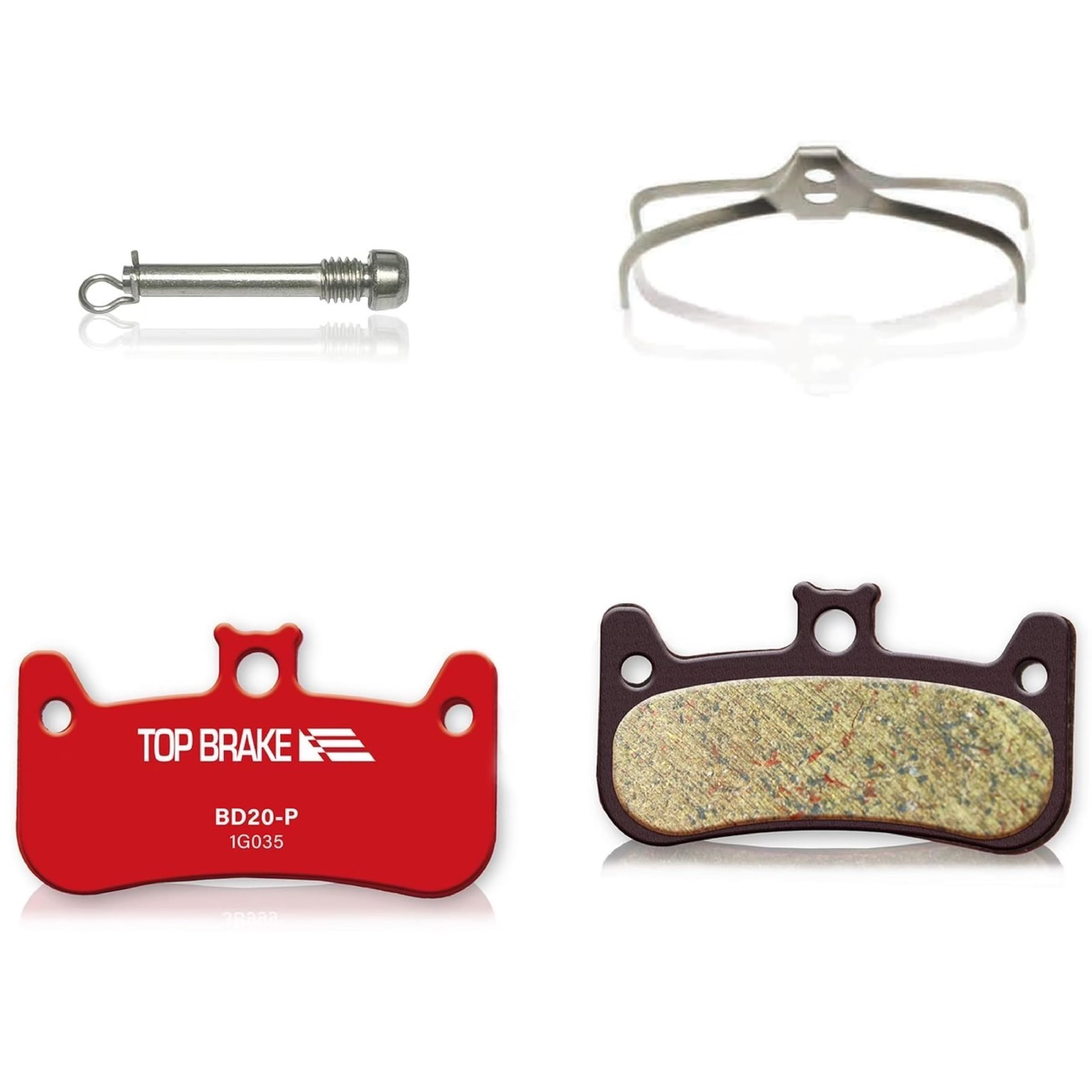 TOP BRAKE Disc Mountain Bike Brake Pads for Formula Cura 4 | MTB, Downhill, Trail Bikes| Ceramic Compound, Silent Option,Performance Version, Red (PIN Included) 1