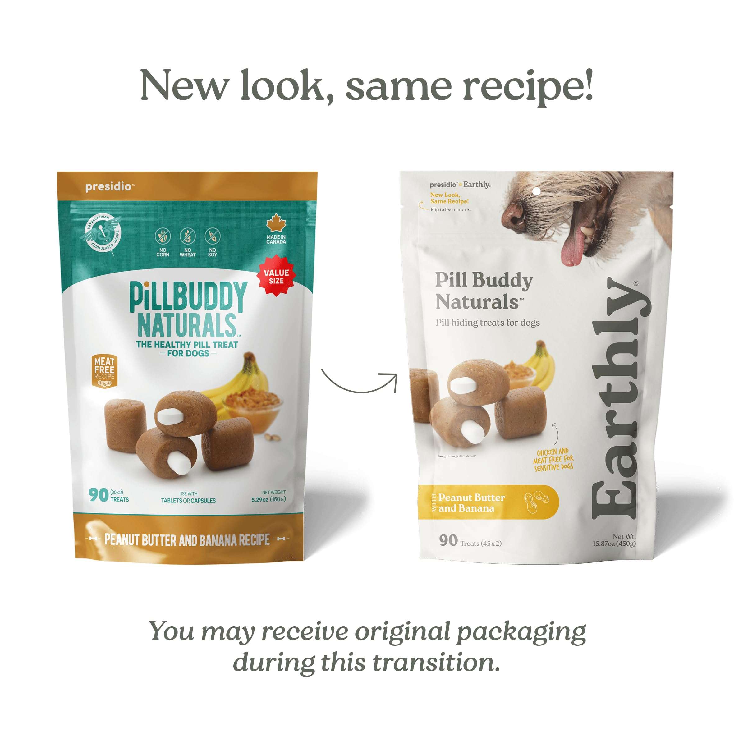 Presidio Pill Buddy Naturals - PB & Banana Recipe Pill Hiding Treats for Dogs - Make A Perfect Pill Concealing Pocket Or Pouch for Any Size Medication - 90 Servings 3