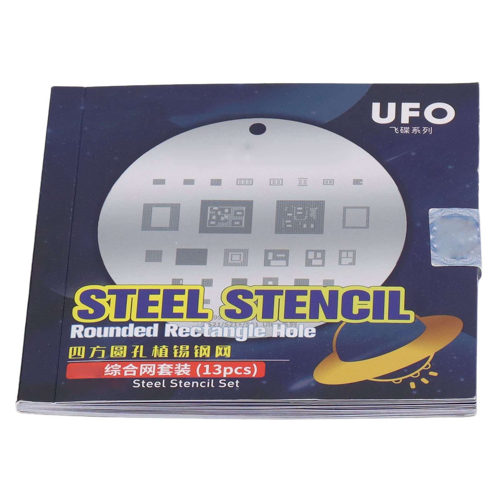 BGA Reballing Stencils, Rounded Rectangular Hole Prevent Half Cut Process Breakage BGA Reballing Steel Stencil Set for Cell Phone 6