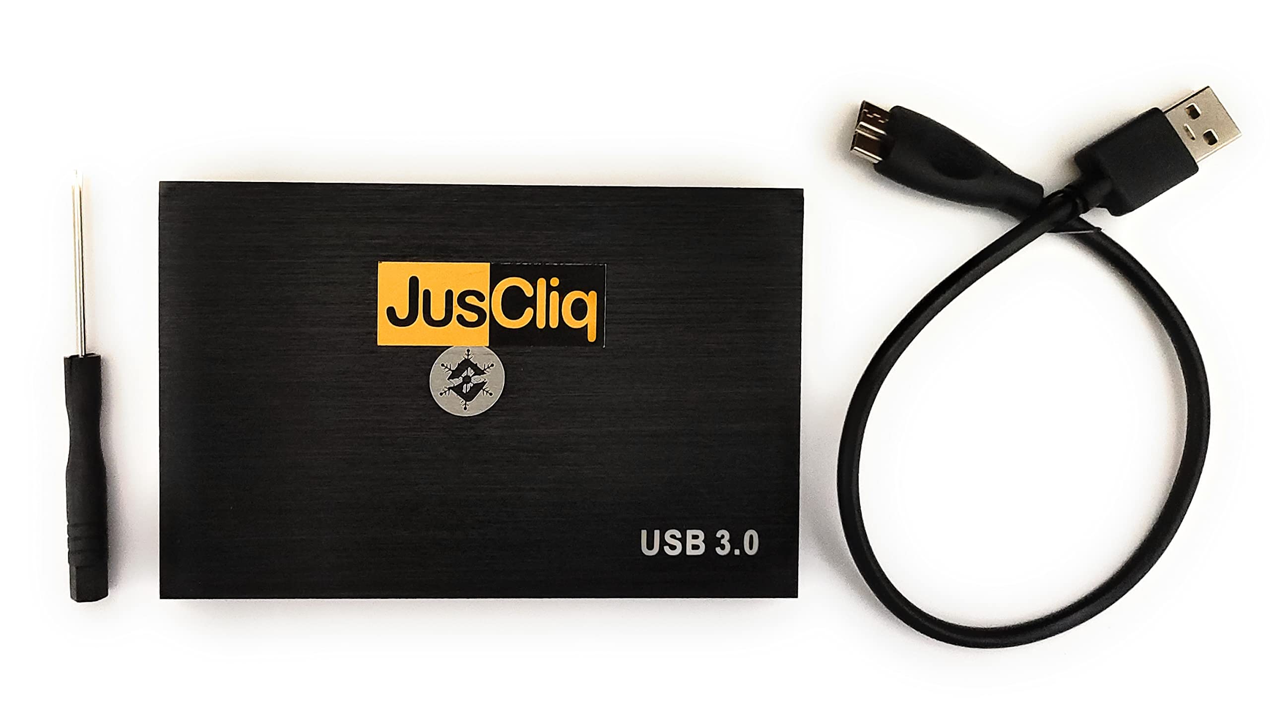 JusCliq® 2.5" USB 3.0 SATA Casing HDD Enclosure Case Cover for SATA HDD | Aluminium Body - SATA Hard Disc Drive for Laptop External Case - Black 3