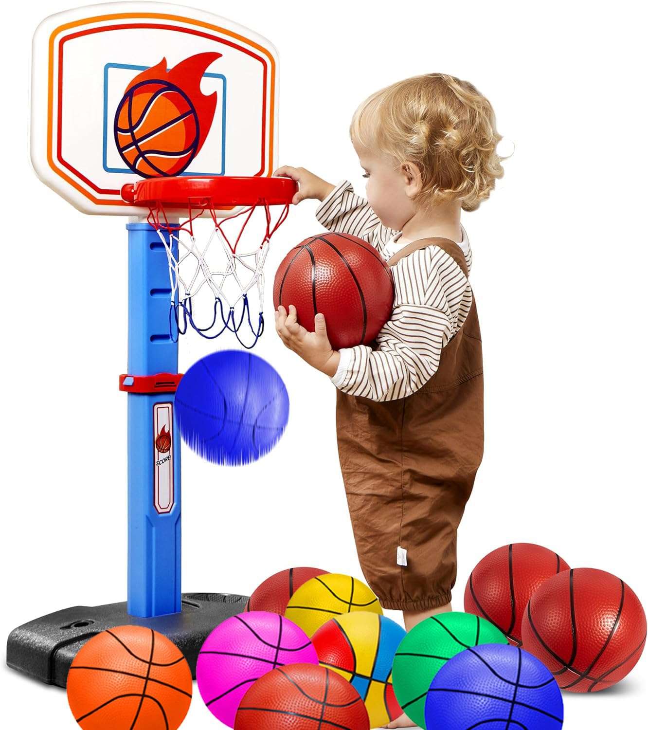 ABAJI Mini Basketballs 4 Pack 5" Balls Rubber Material for Mini Hoop Toddlers Kids Teenagers Pool Indoors Outdoors Toy 6