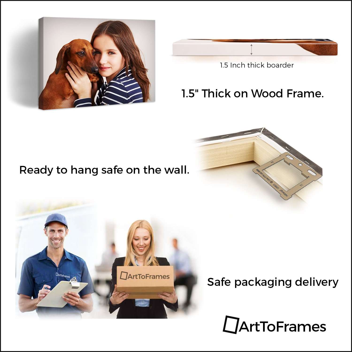 ArtToFrames 14x18 Custom Canvas Print - Upload Your Photo or Picture - 1.5 Inch Gallery Wrap - Mirror edges. 4