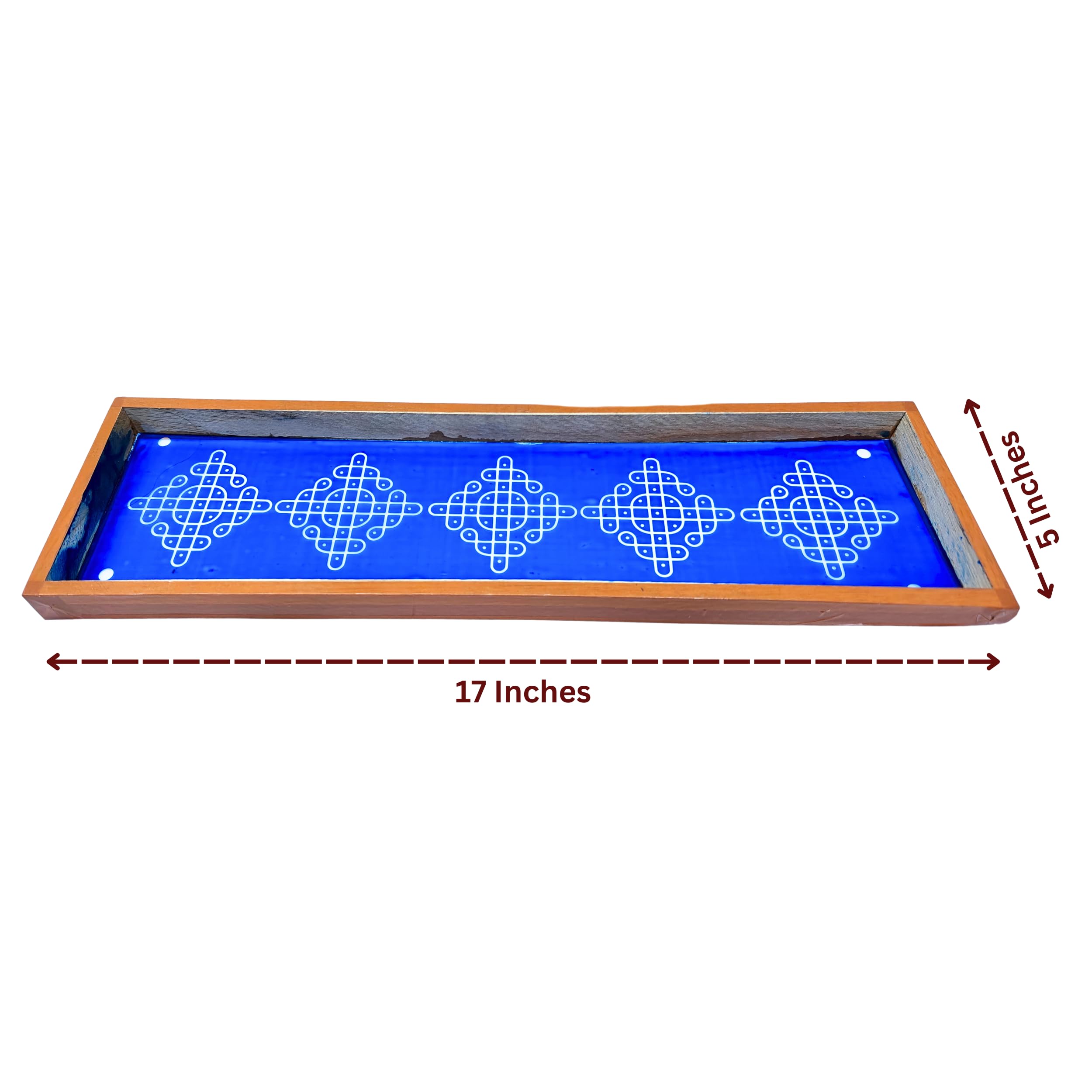 Anciently Kambi Kolam Border Rangoli Stencil Wooden(Design 4), Rangoli Sacha Wooden, 1 Piece (17x5 Inches) 5