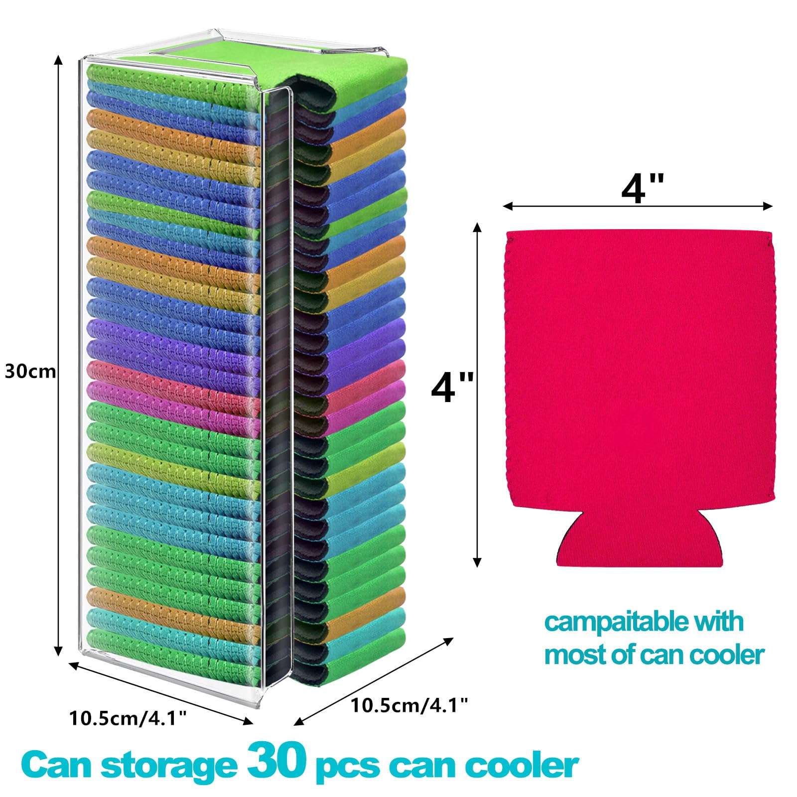 Yesland Magnetic Acrylic Can Cooler Holder, 12" Beer Can Sleeves Storage Organizer, Wall Mounted Can Cooler Dispenser, Gifts for Beer Lovers 3