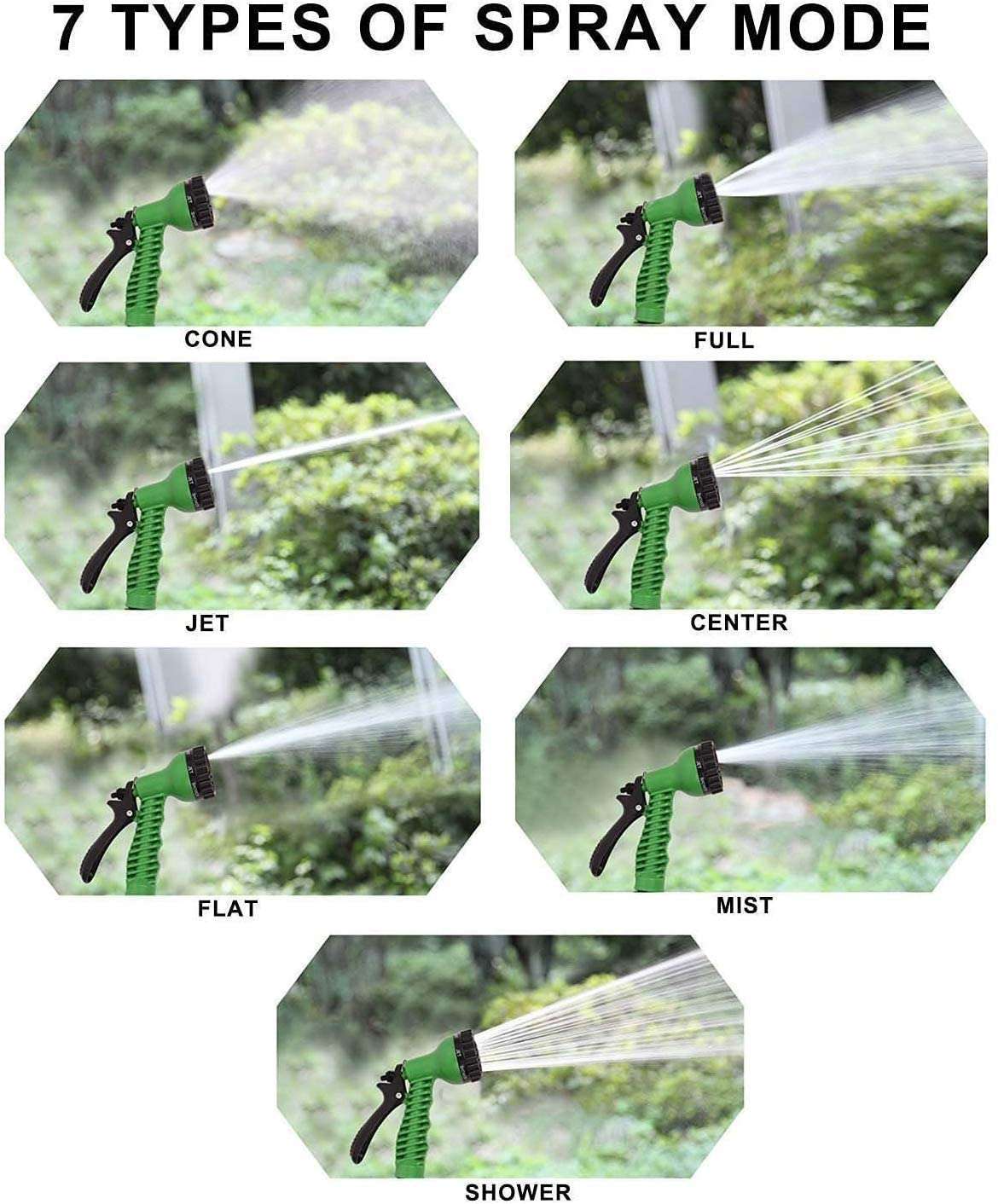 Dharm Enterprise Garden Pipe New Expandable Magic Flexible Water Hose 50 Ft / 15 M EU Hose Plastic Hoses Pipe with Spray Gun to Watering Washing Cars (50feet / 15m) (Multi) 4