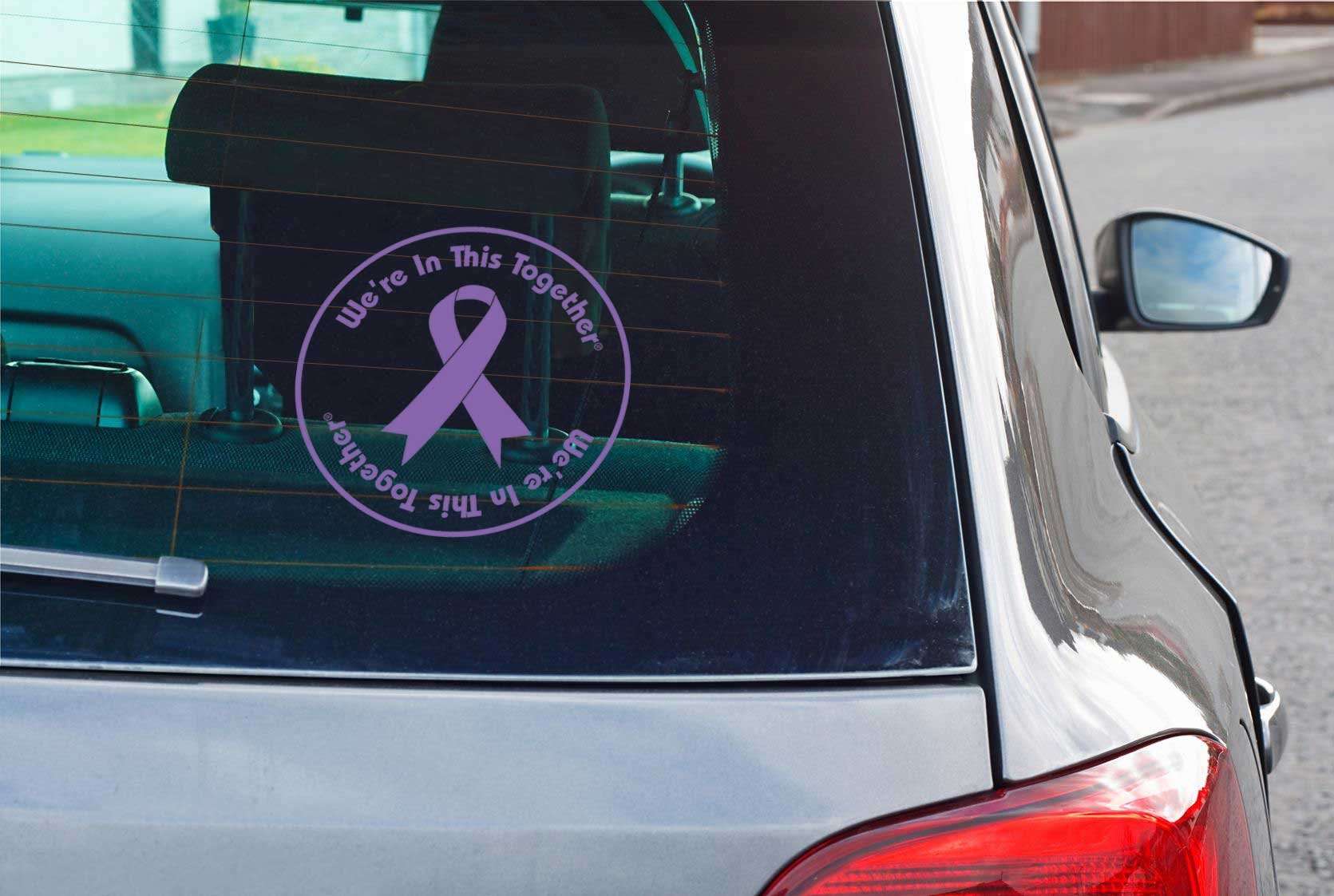 Fundraising For A Cause Purple Ribbon Awareness Car Window Decals (Wholesale Pack - 25 Decals) 3