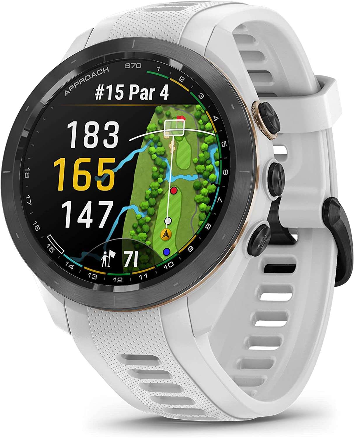 Garmin Approach S70, 42mm, Premium GPS Golf Watch, White with Charging Stand, Car & Wall Adapters and Cleaning Kit 4