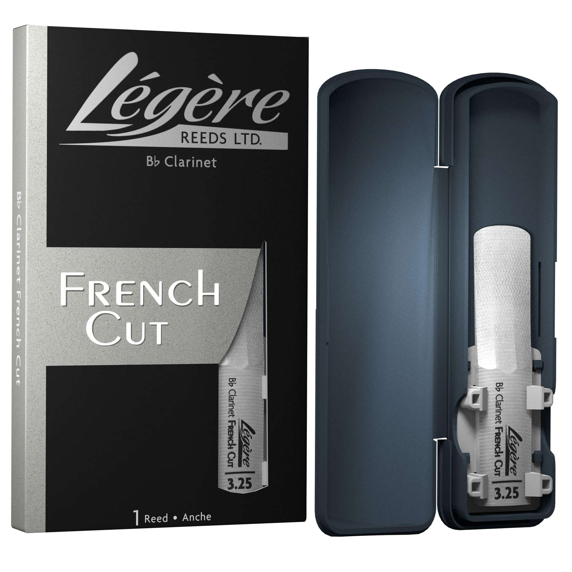 Légère Reeds - Bb Clarinet Reed, French Cut, Strength 3.25 (BBF3.25) - Premium Synthetic Woodwind Reed 1