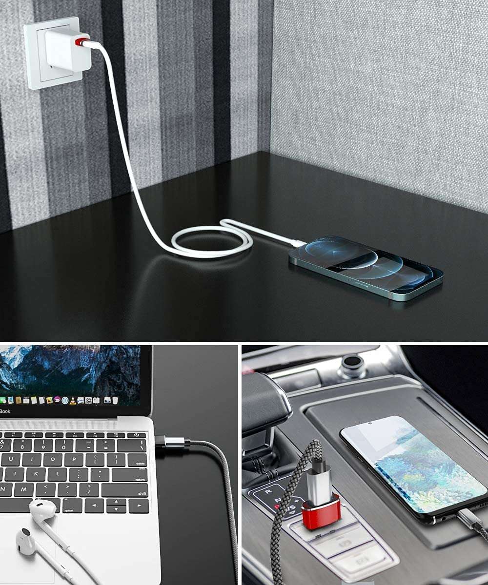 Etzin USB 3.1 Type C USB C Female to USB Male Adapter USB-C Female to USB Male, USB Type C Female to USB OTG Adapter Data Transfer Adapt etc. (Pack-of-2, Red) 4