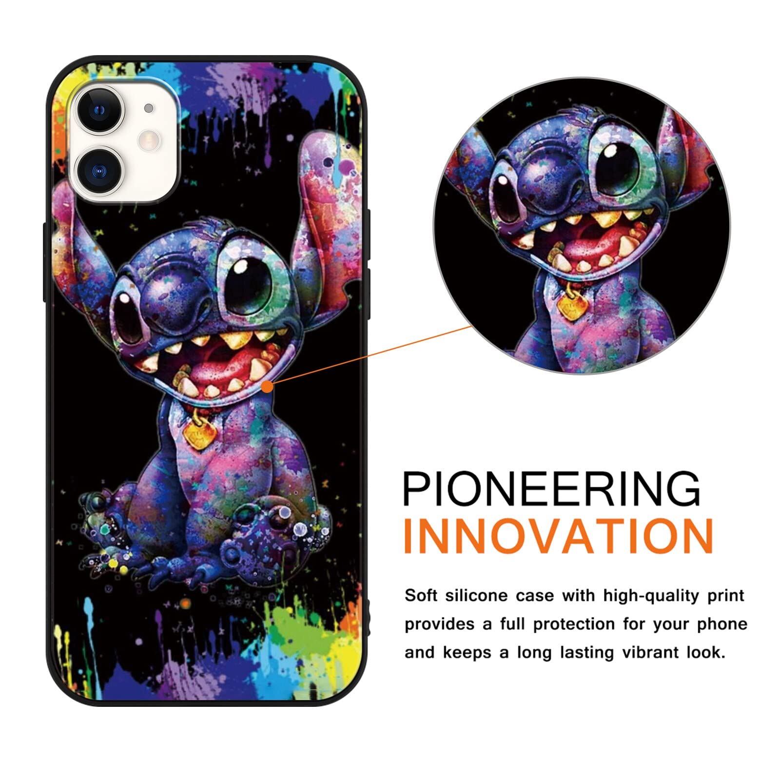 [2 Pack] Case Designed for Apple iPhone 12/iPhone 12 Pro Case, Cute Cartoon Aesthetic Print Phone Cases Girly for Girls Boys Kids Women Stylish Soft TPU Protective Cover for iPhone 12 Pro 6.1" 3