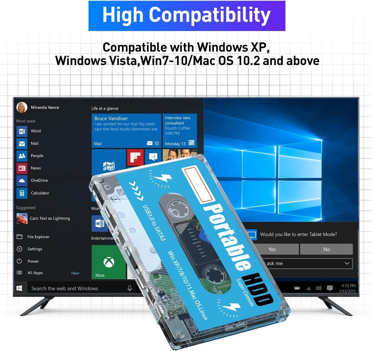 SV Sellaria 500G HDD External Hard Drive with Batocera 33 System, Retro Game Console with 111700 Games, Compatible with Most Emulators,SATA 3.0, for Laptop/PC/Windows/Mac OS 4