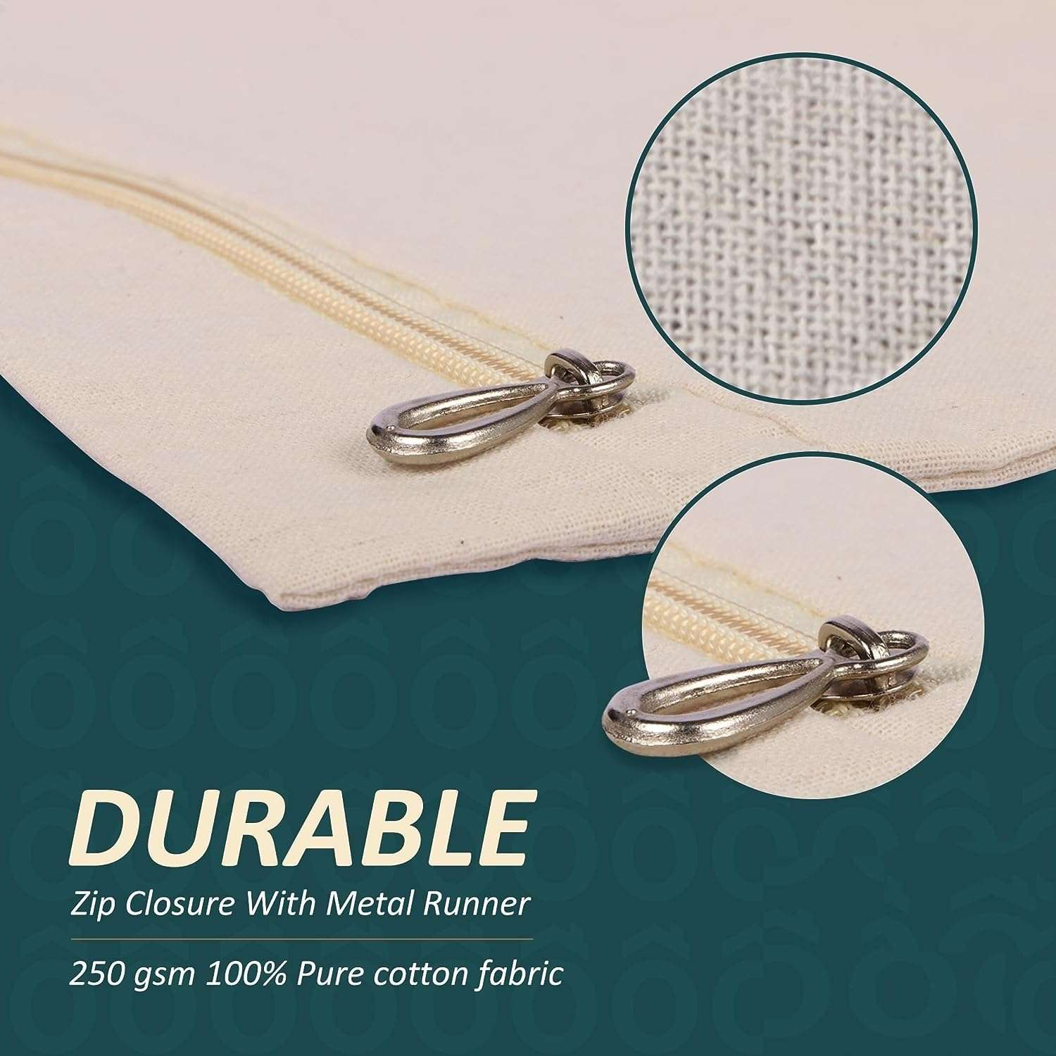 Kottify Cotton Saree Storage Bags/Covers Set of 12 | Big Size Single (16 x 14 Inches) with Zip Closure | Clothes & Wardrobe Organizer with Transparent Mesh Window | Beige 4