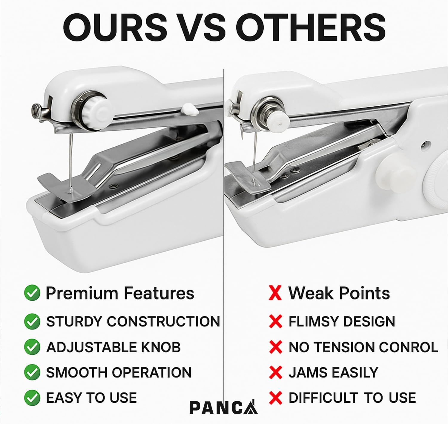 PANCA Handy Stitch Mini Hand Sewing Machine | Stapler-Style Portable Silai Machine for Home Tailoring, Quick Repairs & Emergency Stitching | Lightweight Handheld Sewing Tool (1 Piece) 4