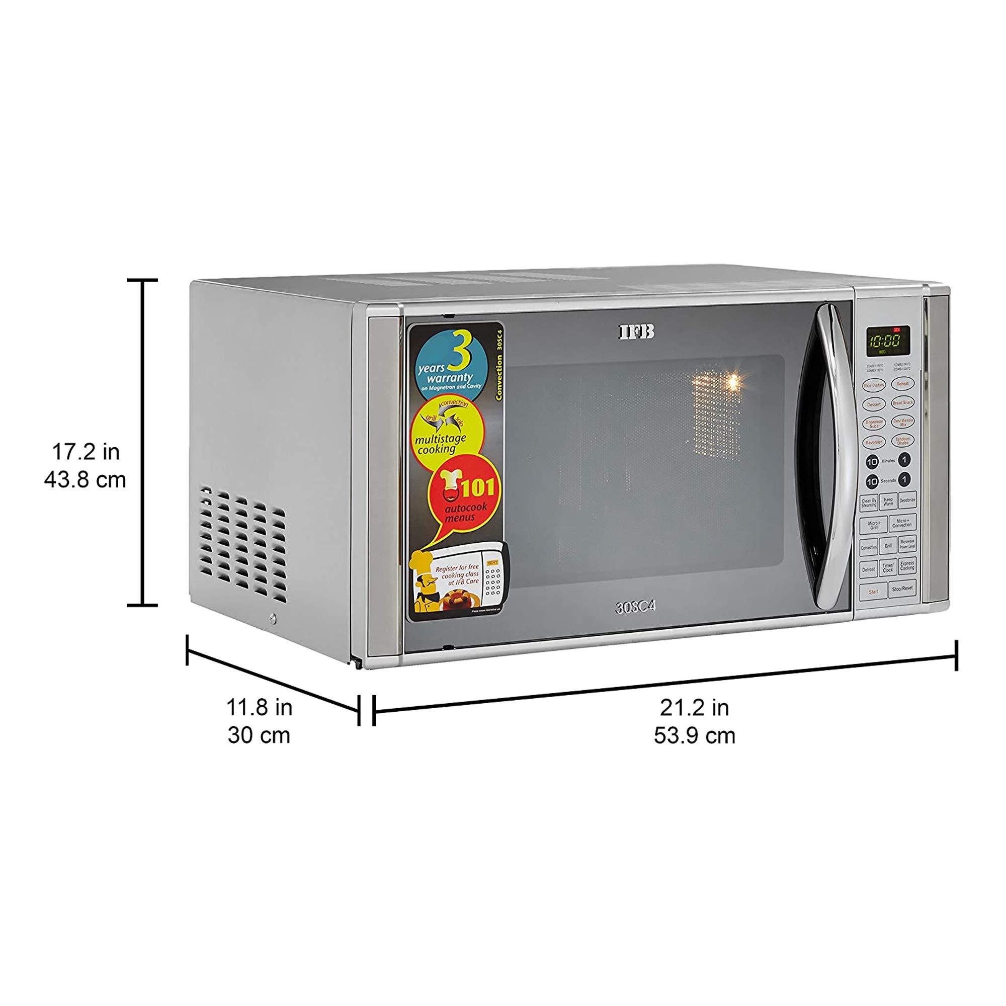 IFB 30 L Convection Microwave Oven (30SC4, Metallic Silver), STANDARD 2
