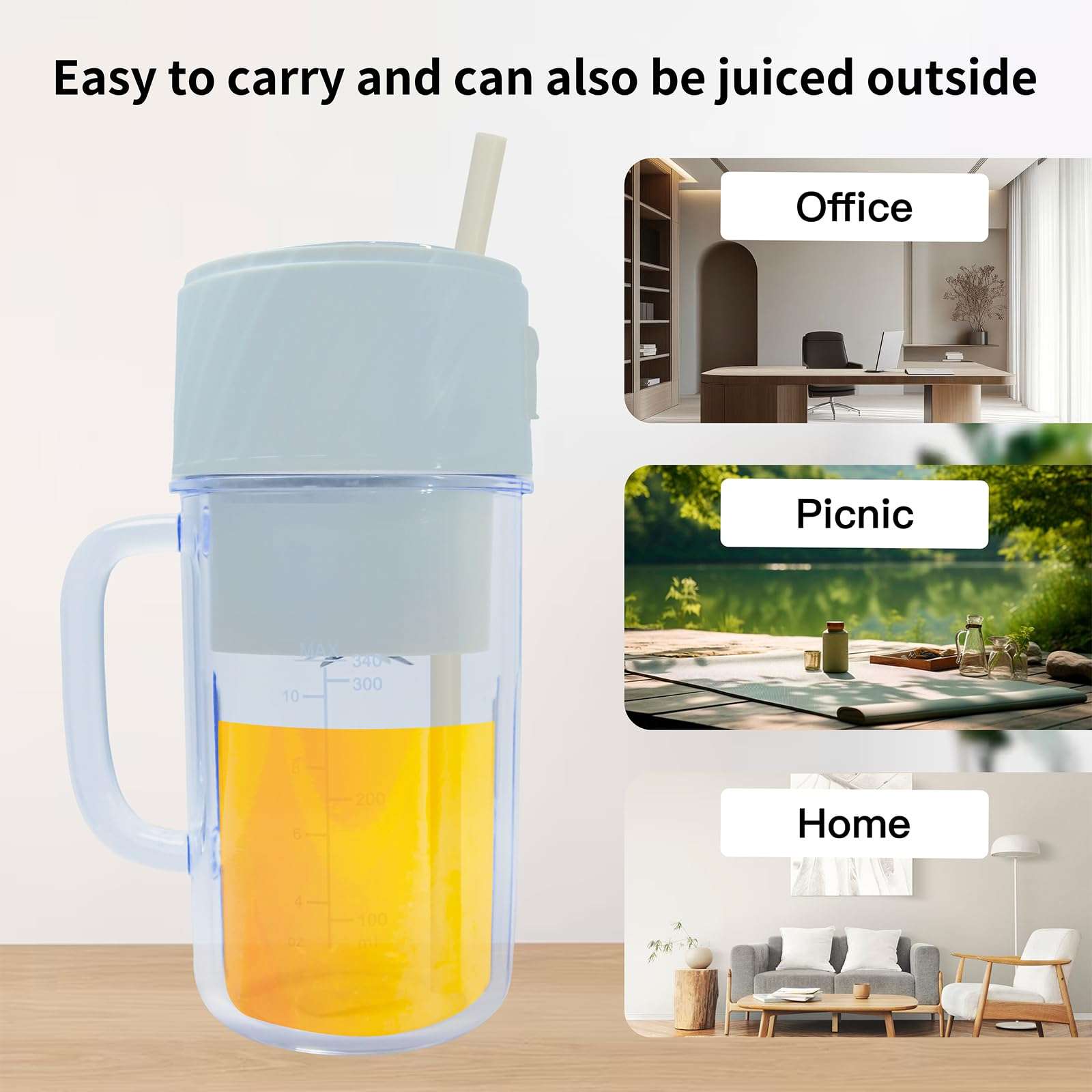 TGCMDSE Portable Blenders, Body with Handle, Portable Personal Blender,10 Blade Mixing System Travel Blend USB-C Rechargeable Blender Milkshake Freezer Gym/Kitchen (Green) 4